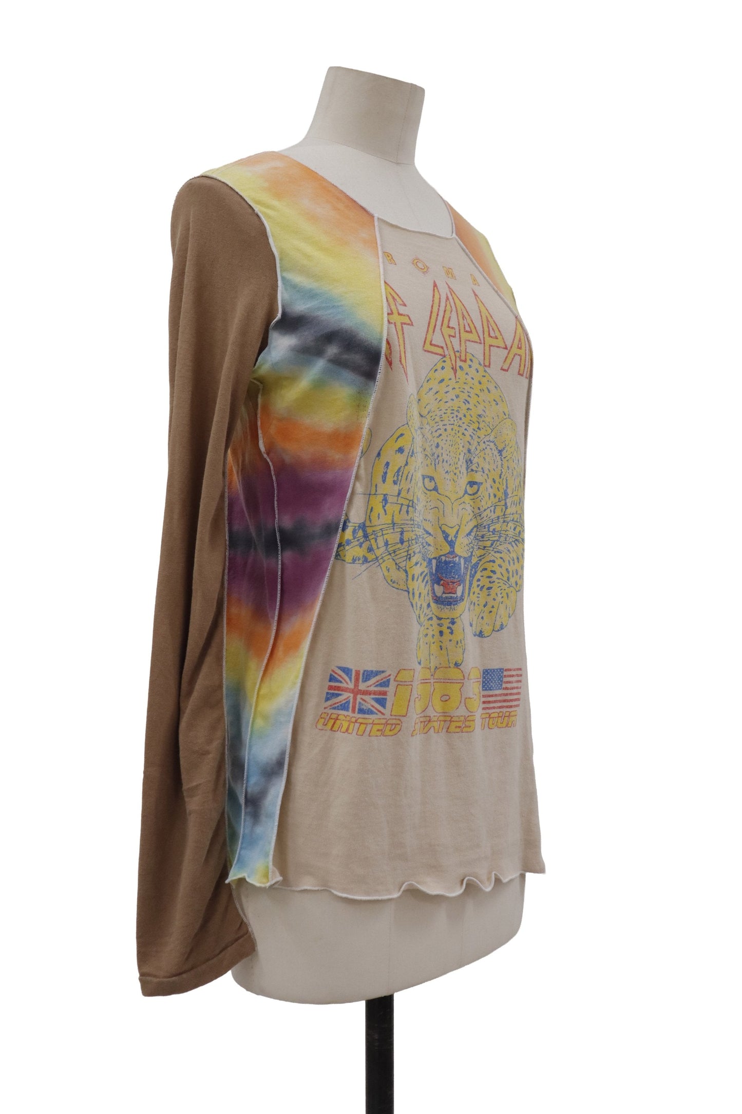 Def Leppard tiger tie-dye raglan top/RM-［2607-028］