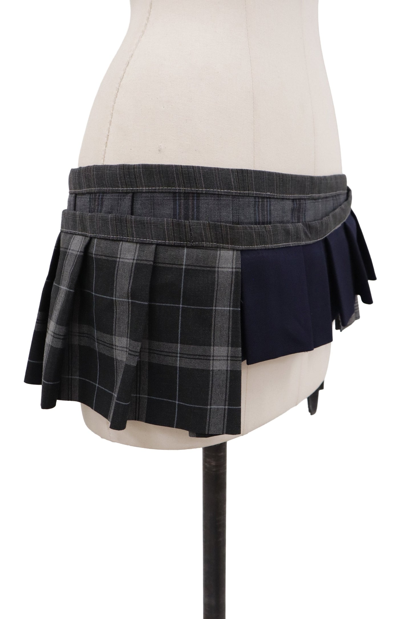 plaid tiered mini skirt/RM-［2607-044］