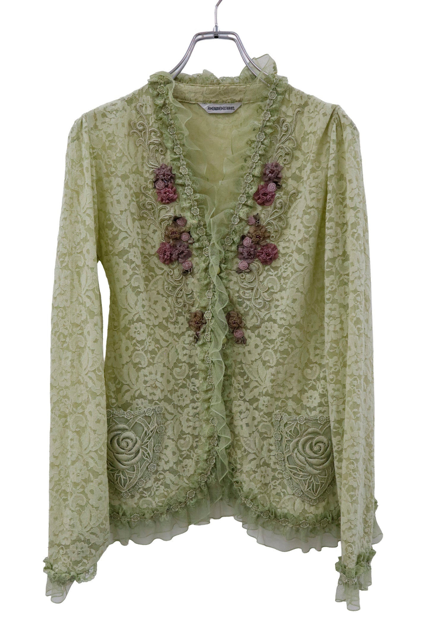 mesh lace cardigan/RM-［2604-034］