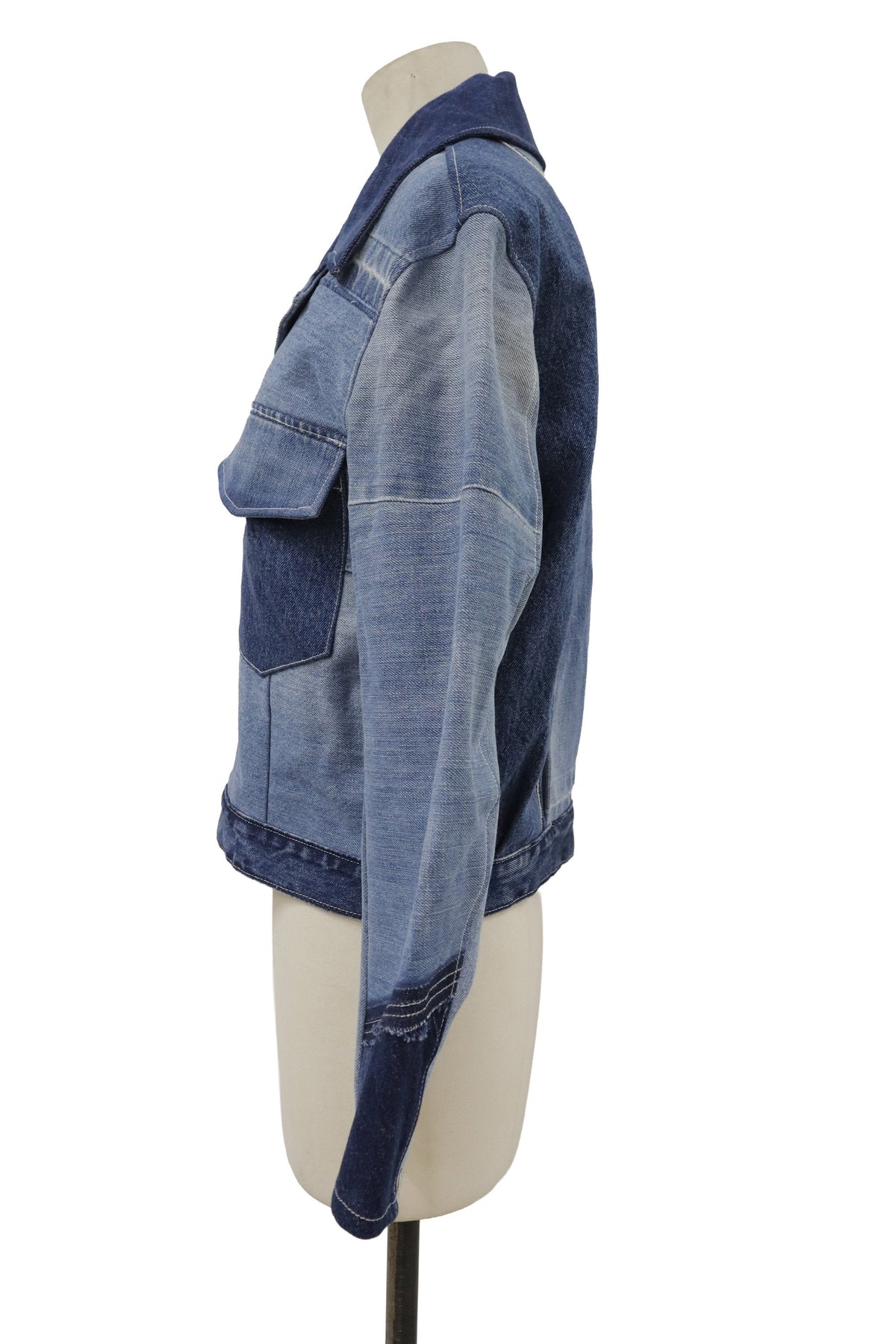 patchwork denim jacket/RM-［2608-097］