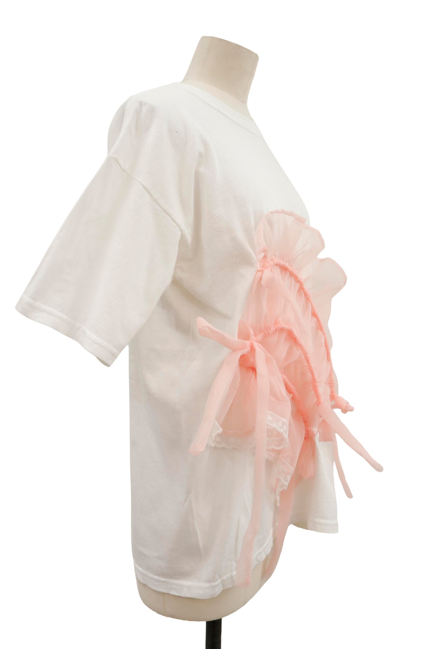 shirring ribbon tee/RM-［2605-029］