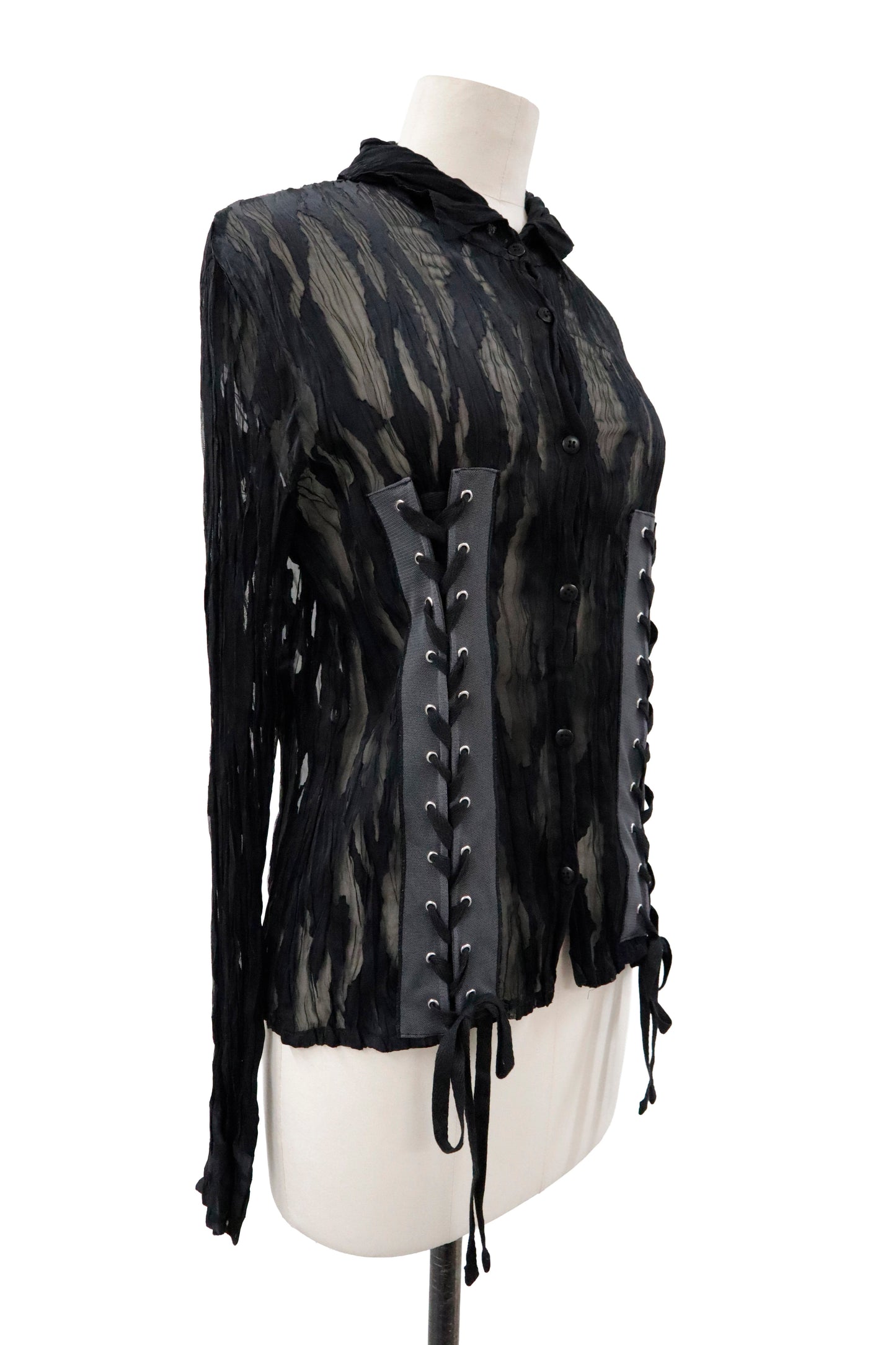 lace up shirt/RM-［2605-021］