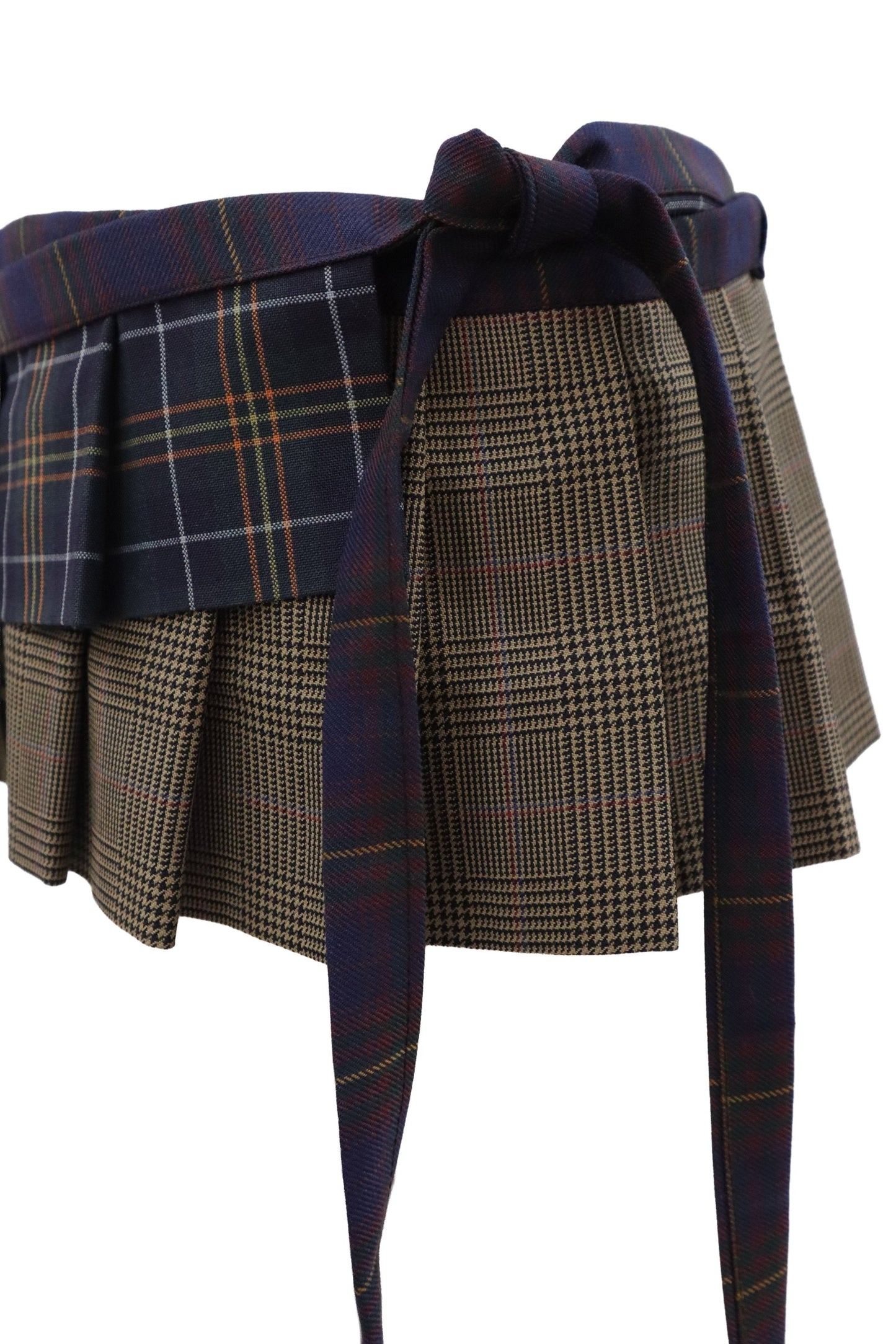 plaid tiered mini skirt/RM-［2607-050］