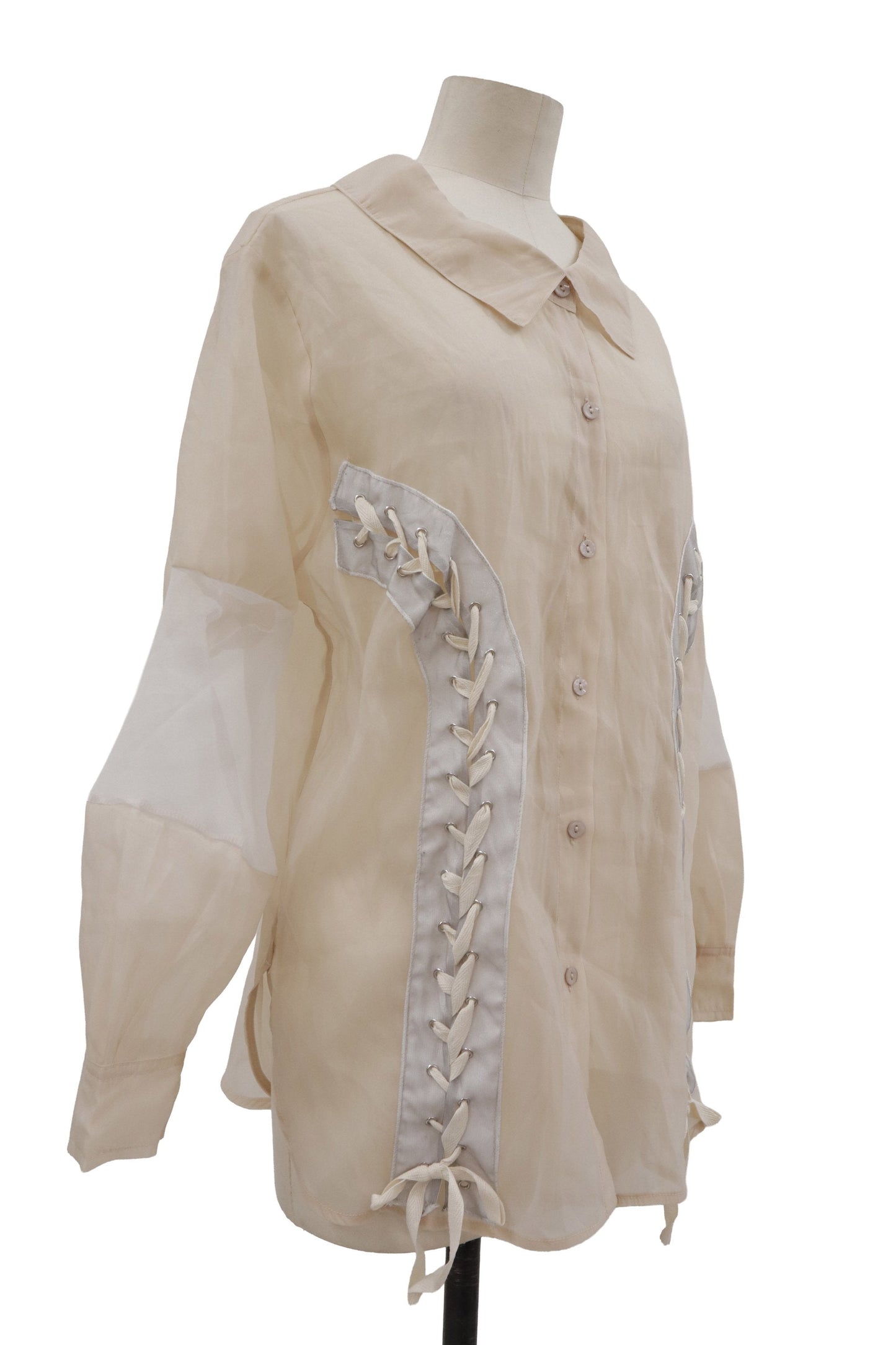 lace-up contemporary shirt/RM-［2607-042］