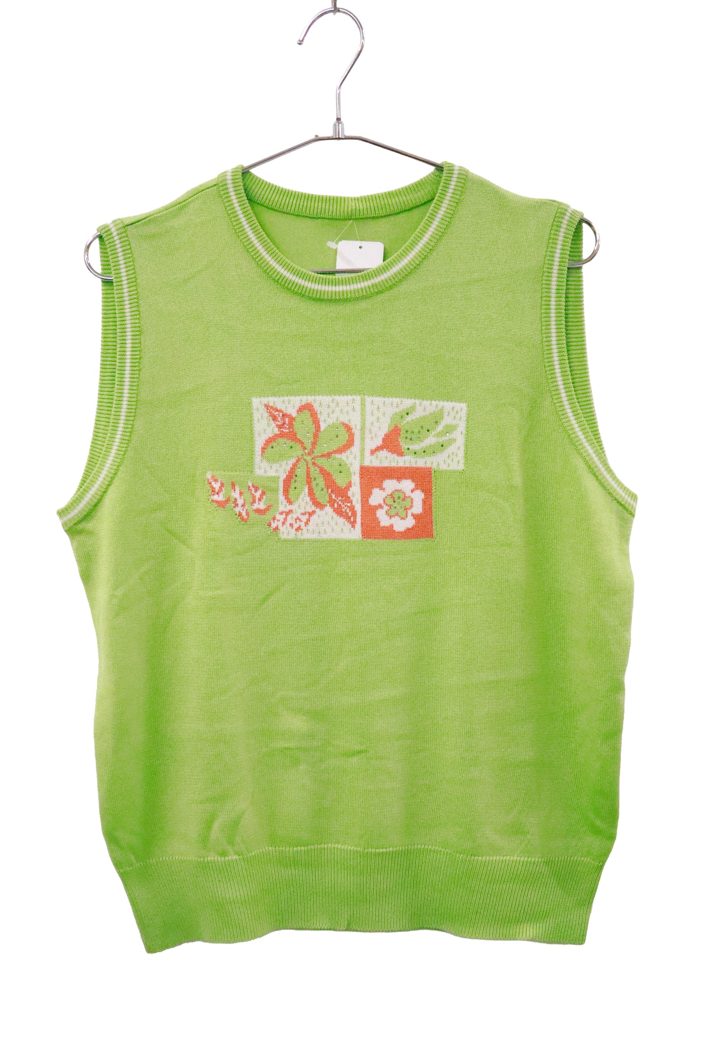 knit vest tops / U-［2601B-002］