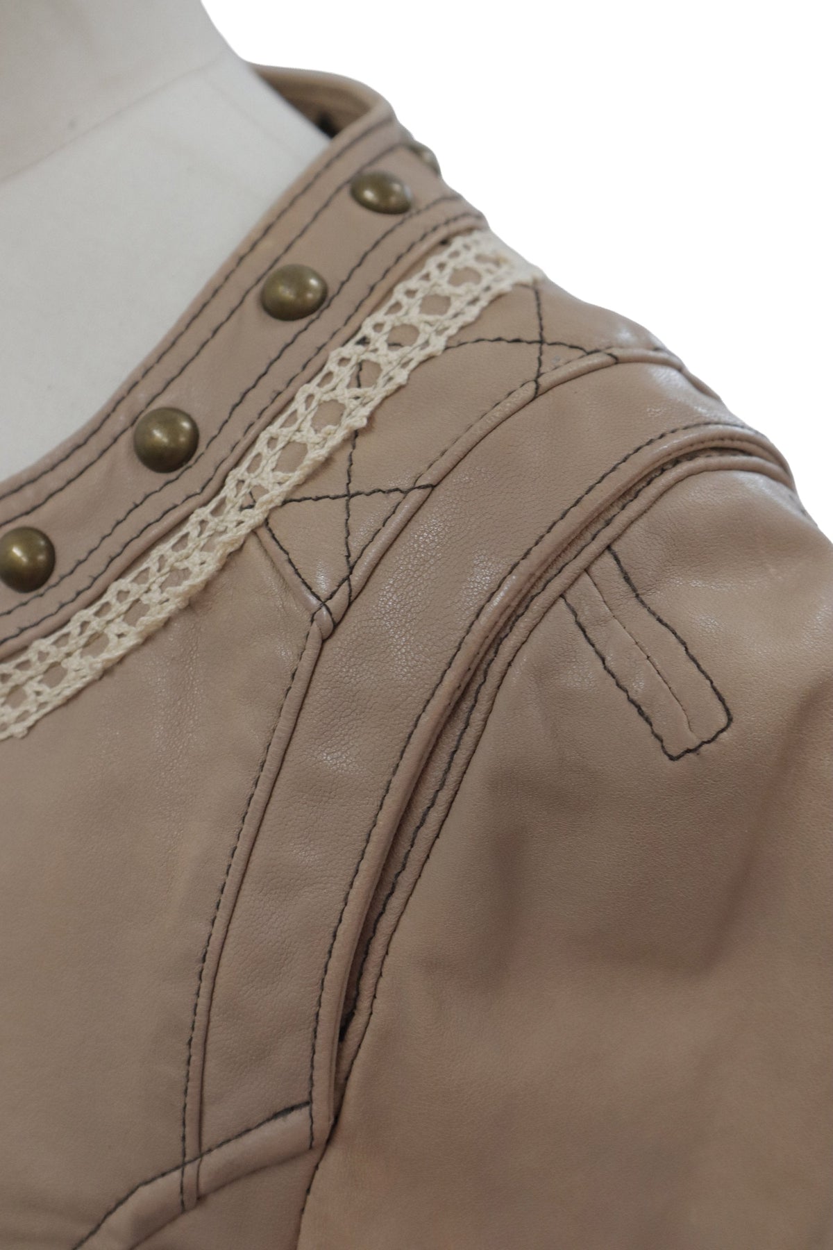 decorative leather jacket/RM-［2608-105］