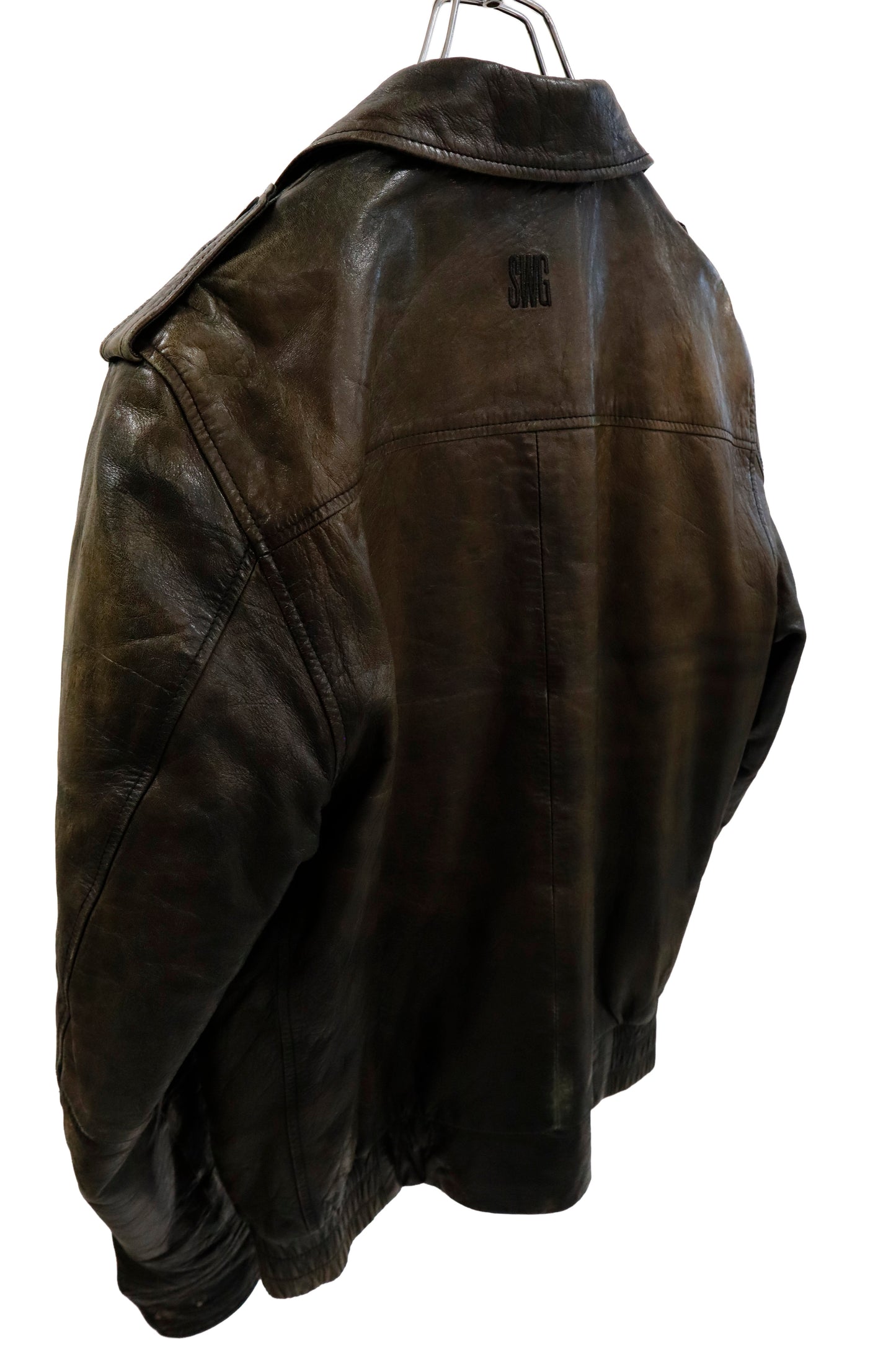Black Leather Zip Jacket /U-［2601-059］
