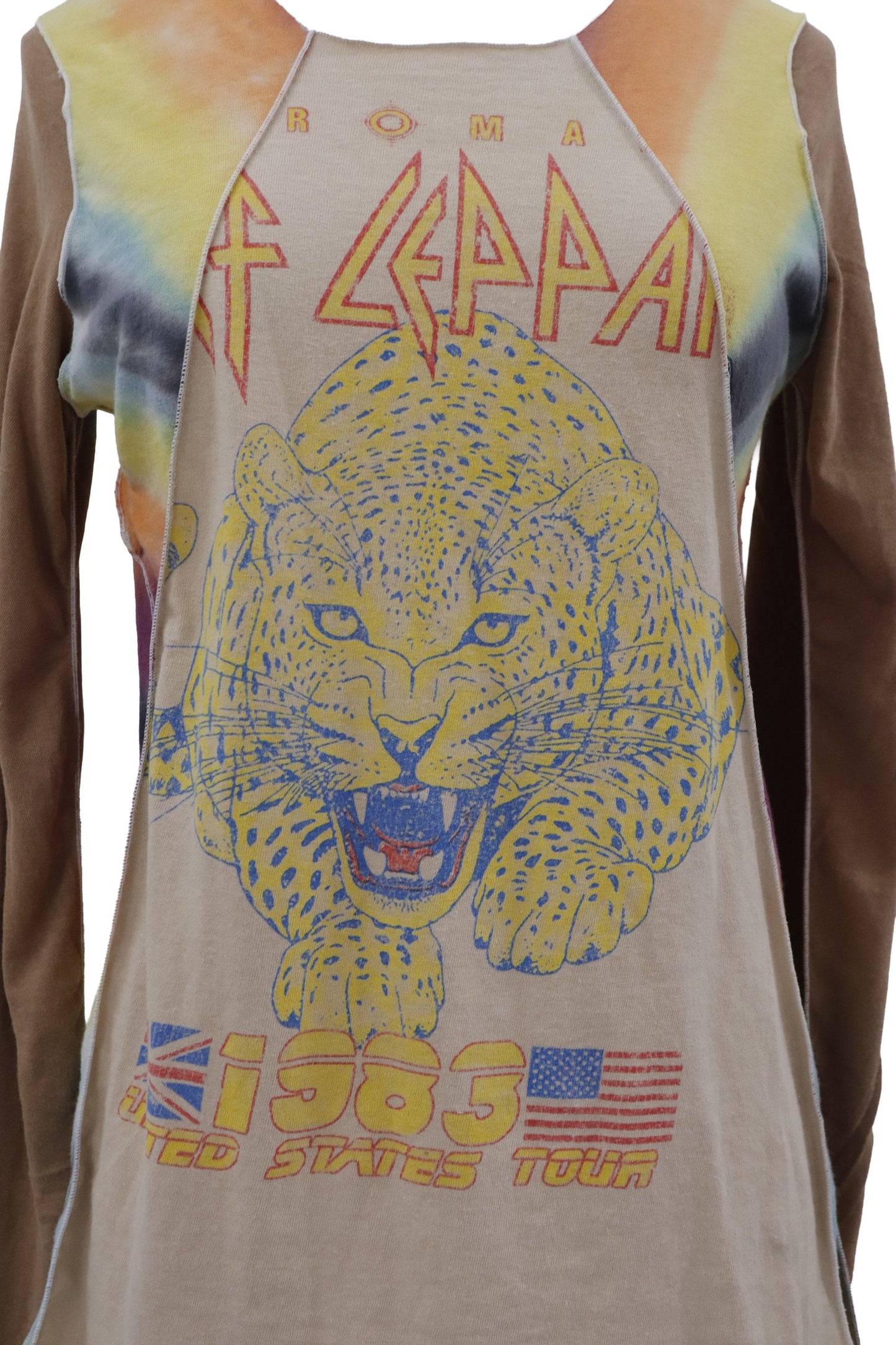 Def Leppard tiger tie-dye raglan top/RM-［2607-028］
