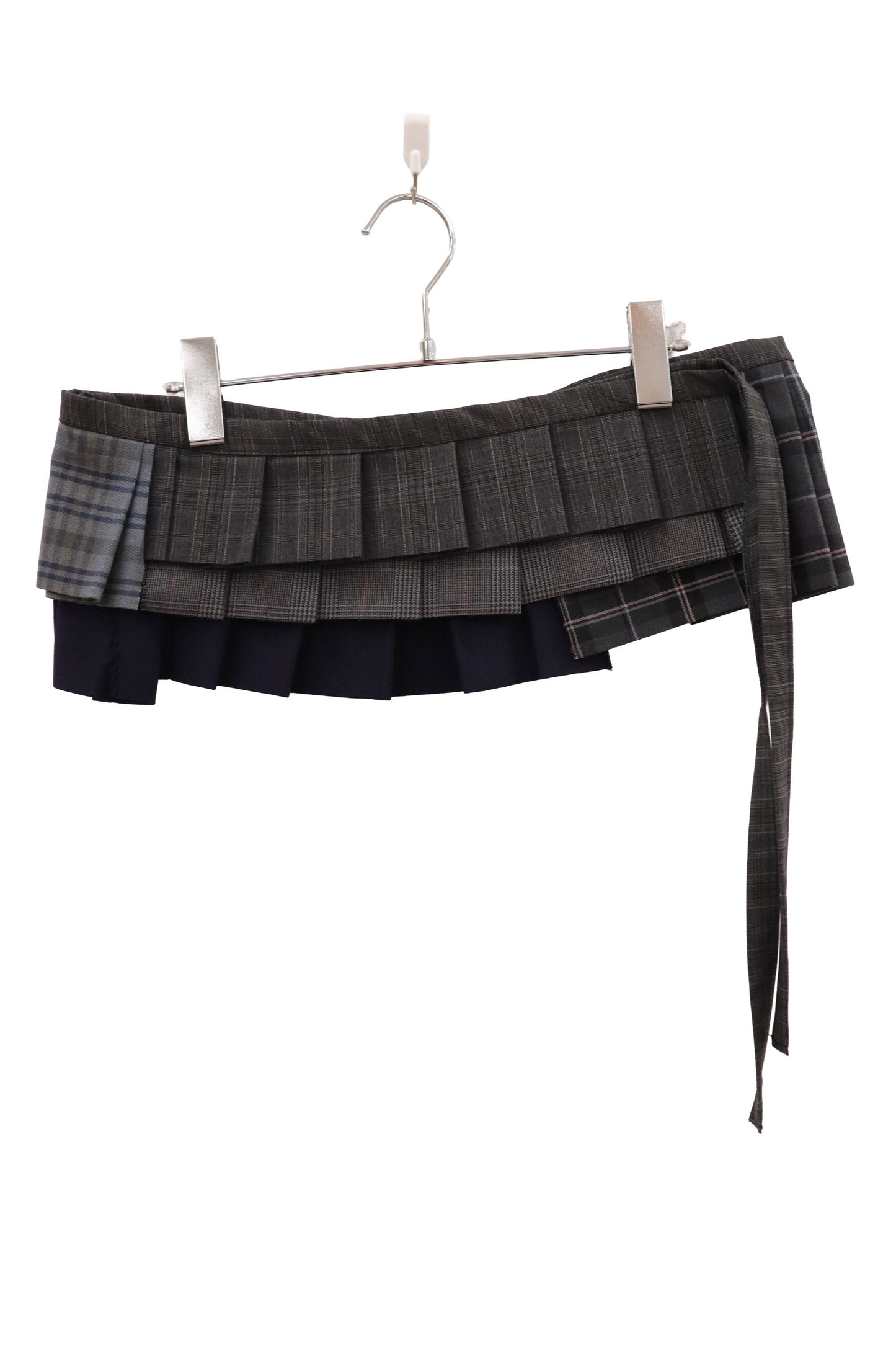 plaid tiered mini skirt/RM-［2607-048］