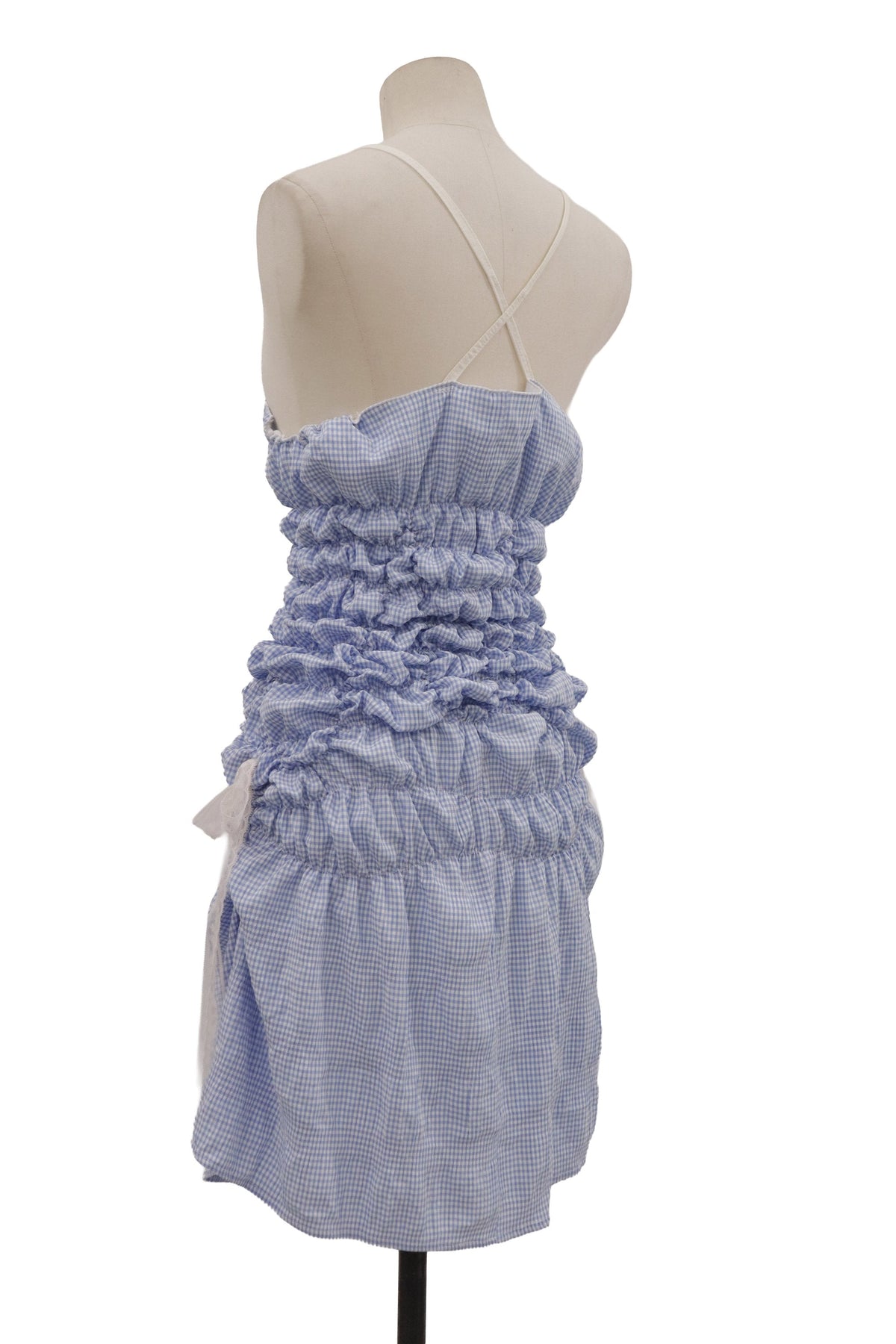 gingham shirring dress/KUSHA KUSHA PLAN/RM-［2607-081］