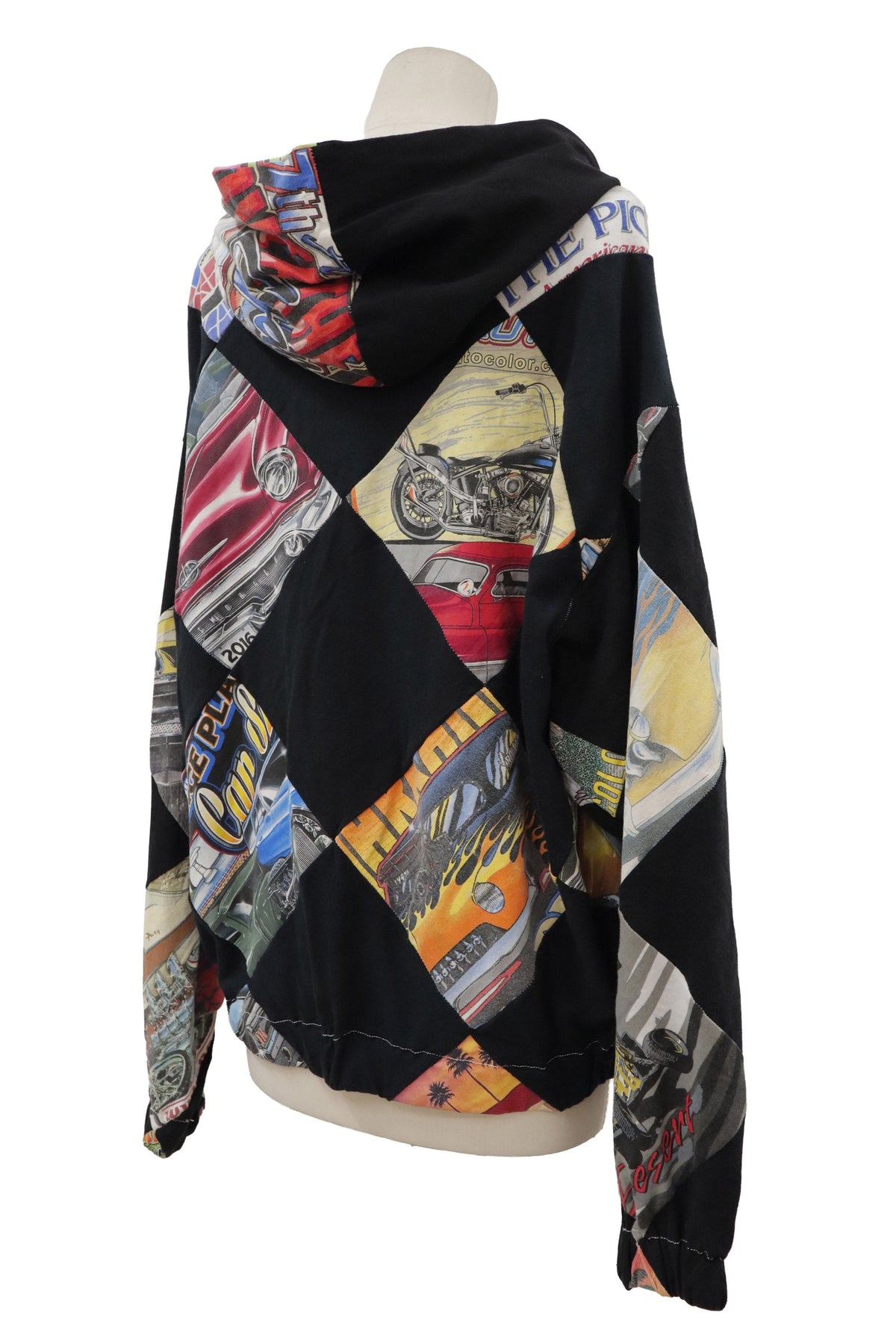 patchwork zip f hoodie/RM-［2608-094］
