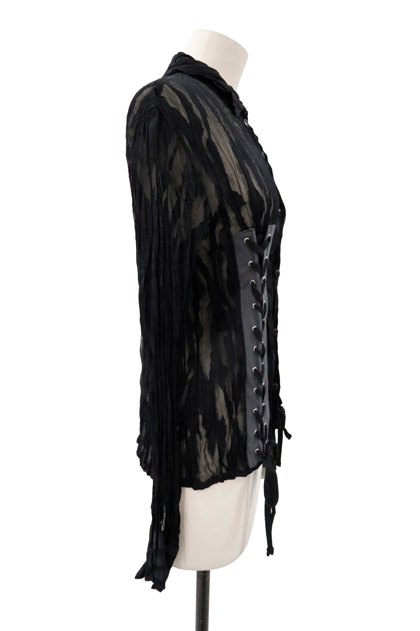 lace up shirt/RM-［2605-021］