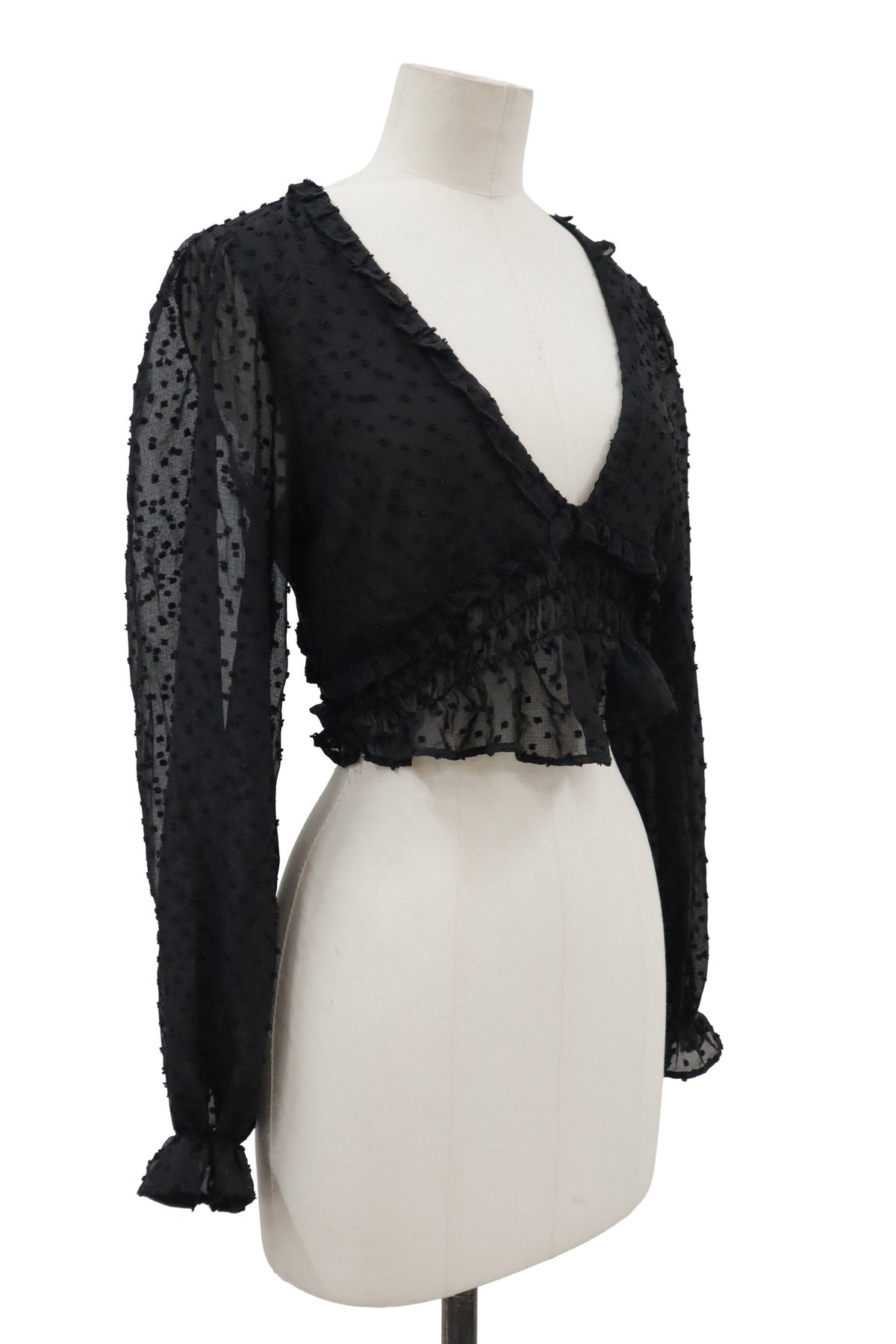 lace up shirring tops/RM-［2608-053］
