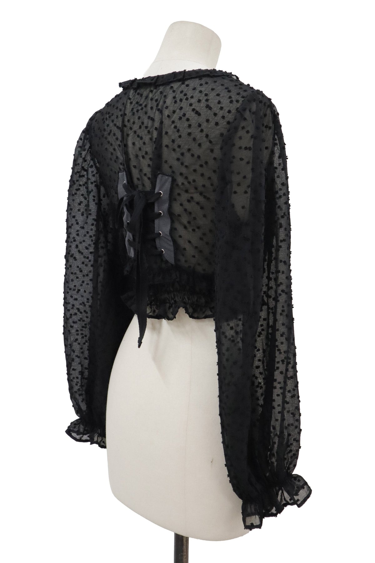 lace up shirring tops/RM-［2608-053］