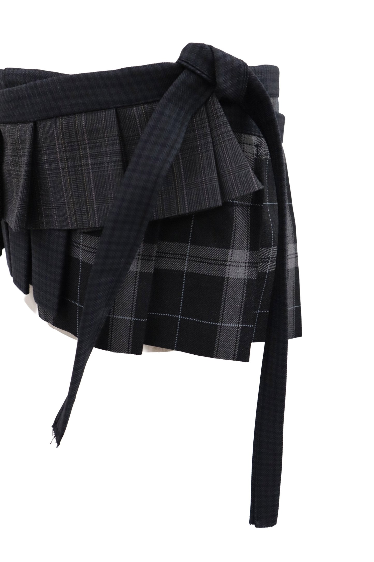 plaid tiered mini skirt/RM-［2607-045］