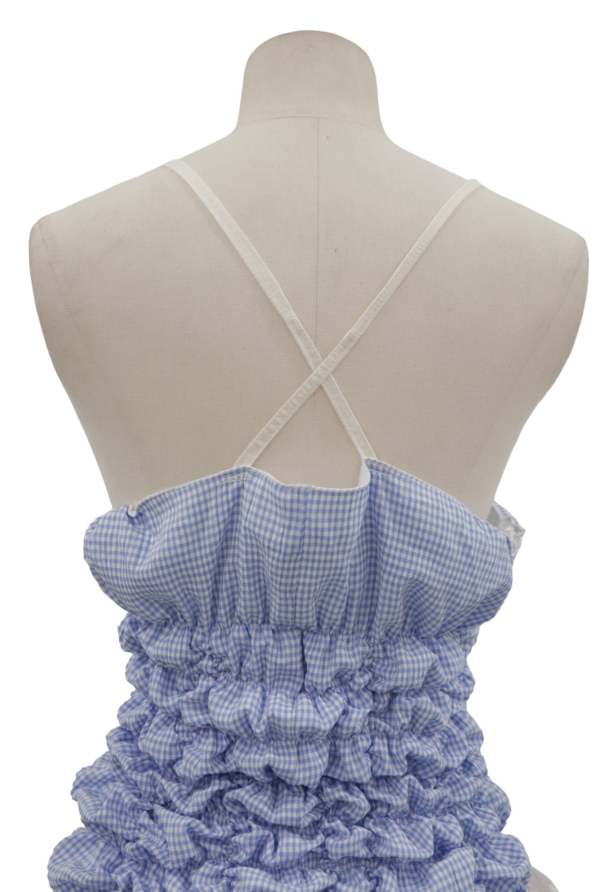 gingham shirring dress/KUSHA KUSHA PLAN/RM-［2607-081］