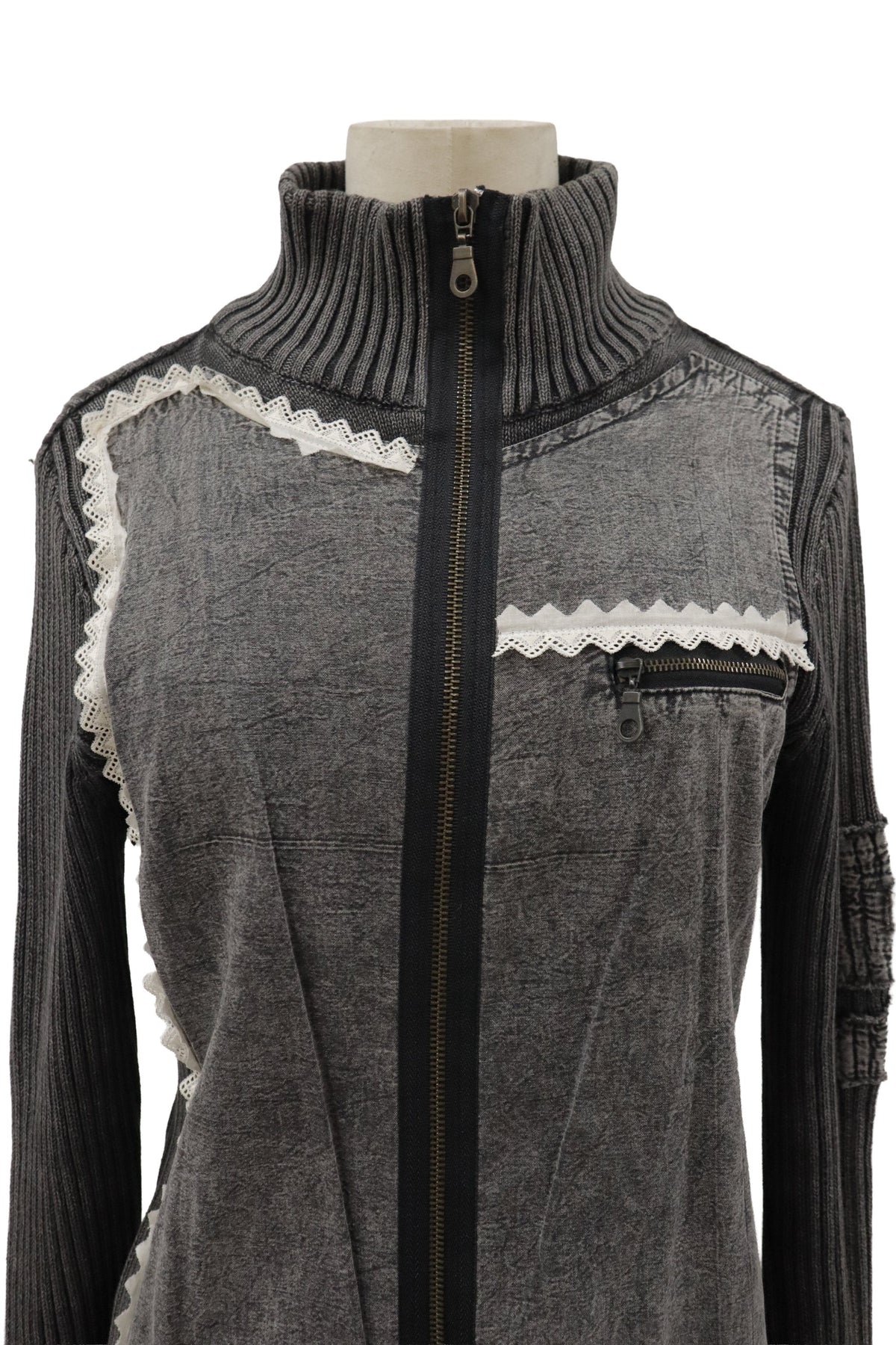 rib knit zip outer/RM-［2608-038］