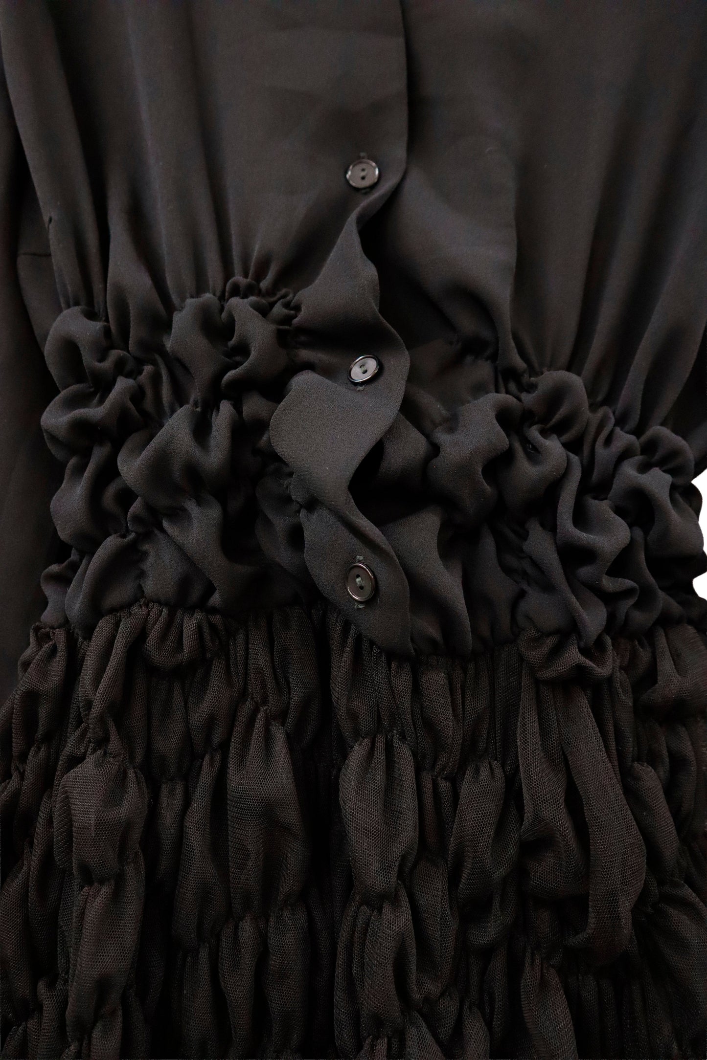 shirring sheer dress/ RM-［2513-095］