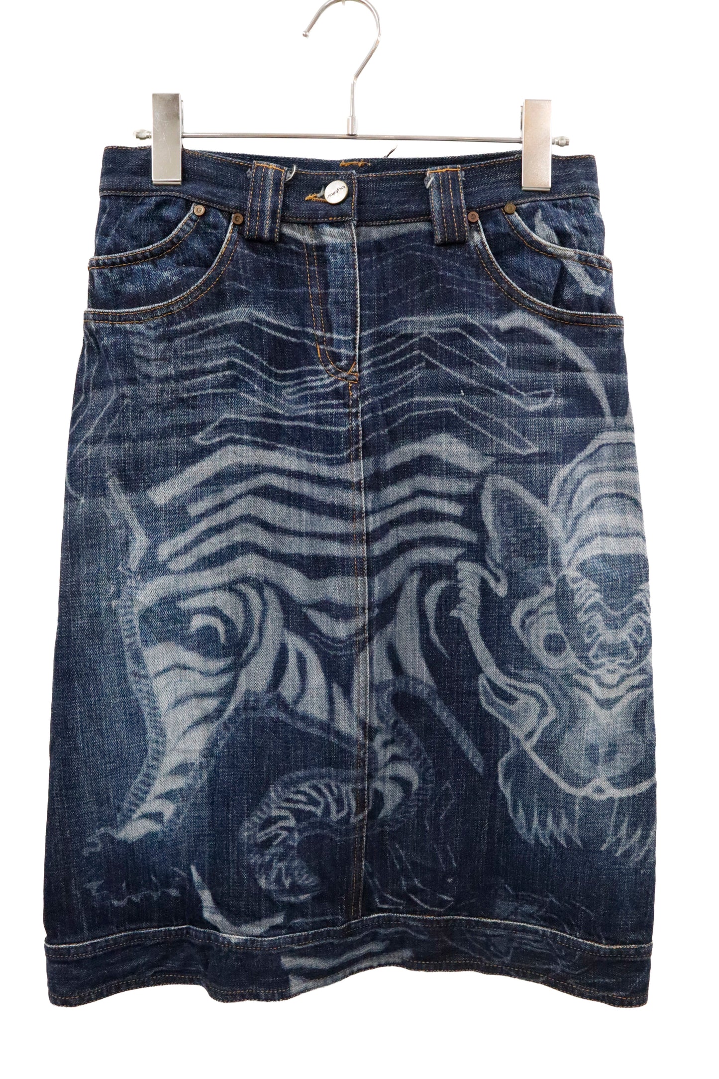 graphic denim skirt/U-［2602-035］