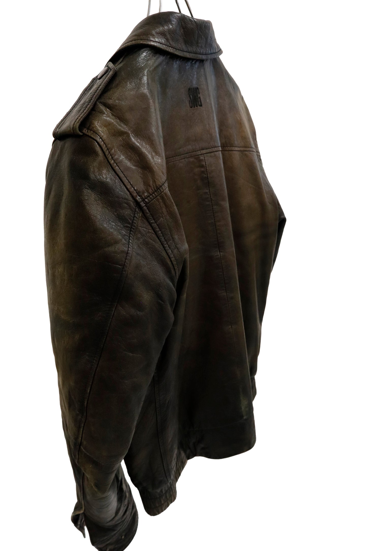 Black Leather Zip Jacket /U-［2601-059］