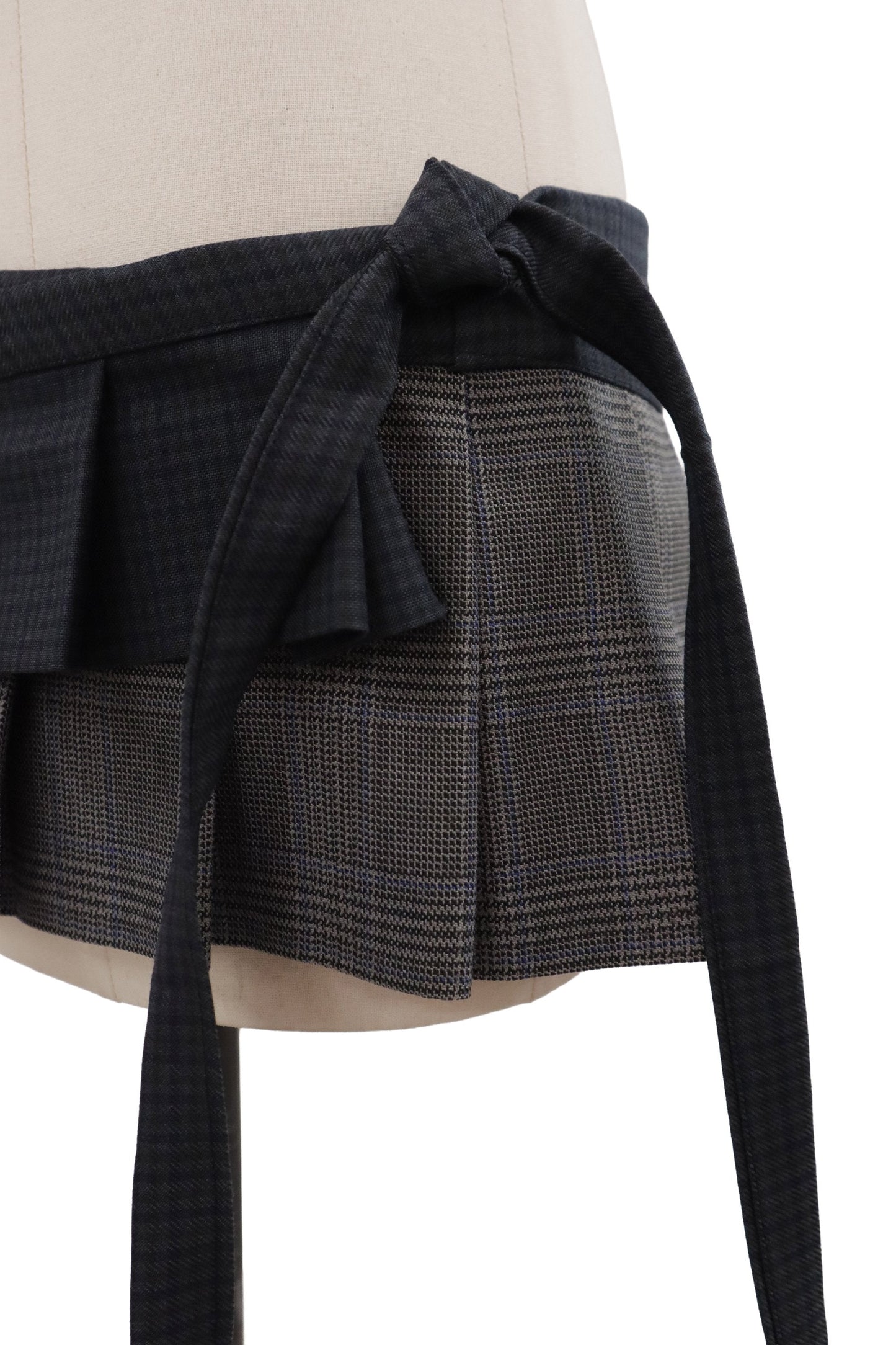 plaid tiered mini skirt/RM-［2607-049］