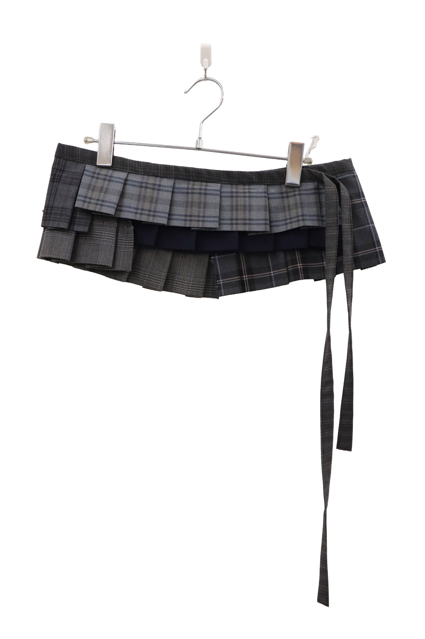plaid tiered mini skirt/RM-［2607-047］