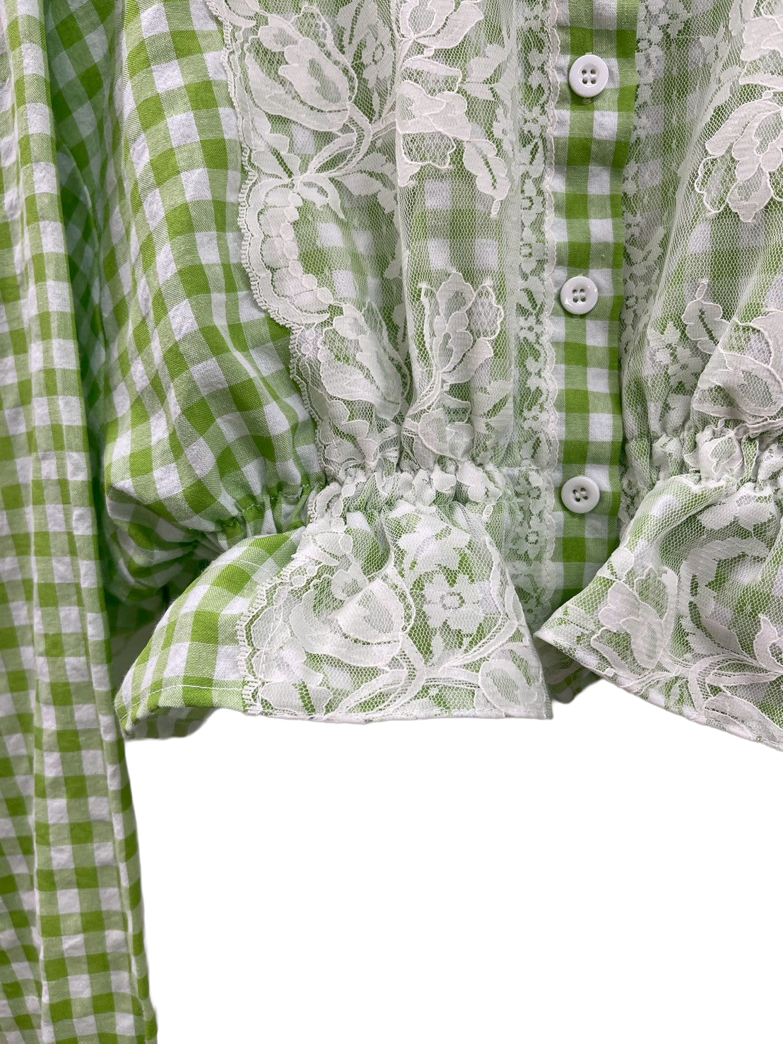 Gingham Lace Shirts　ギンガムチェックレースシャツ RM-［2507-138］