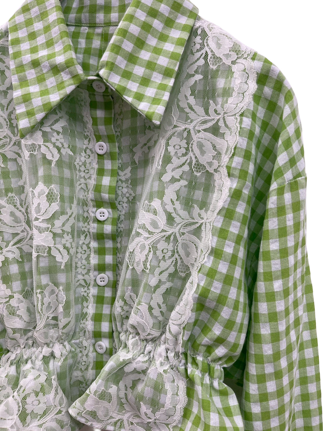 Gingham Lace Shirts　ギンガムチェックレースシャツ RM-［2507-138］