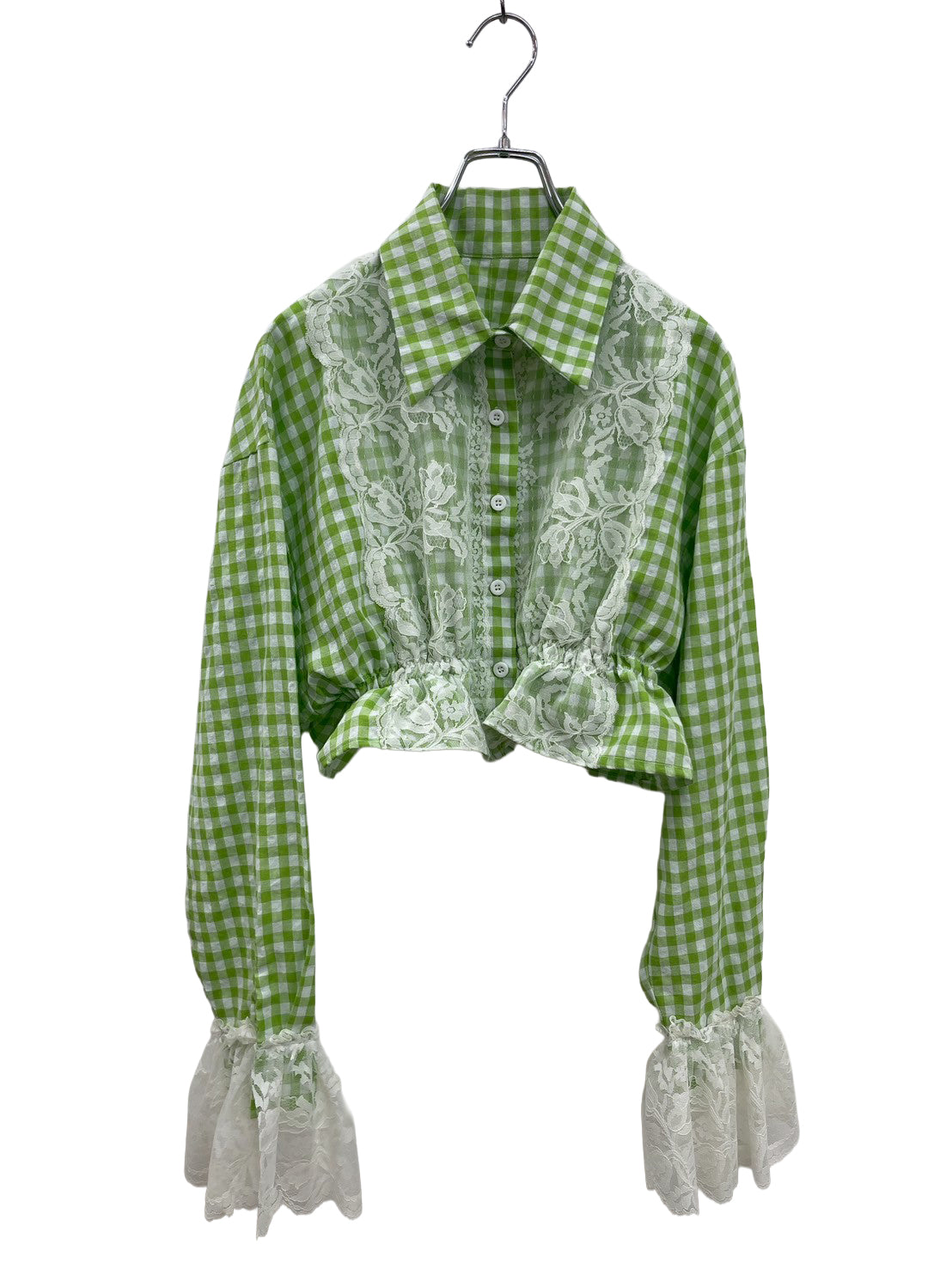 Gingham Lace Shirts　ギンガムチェックレースシャツ RM-［2507-138］