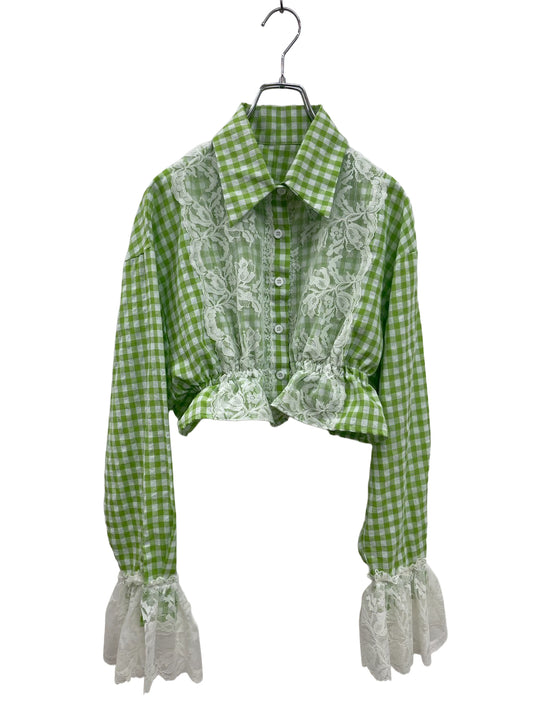 Gingham Lace Shirts　ギンガムチェックレースシャツ RM-［2507-138］