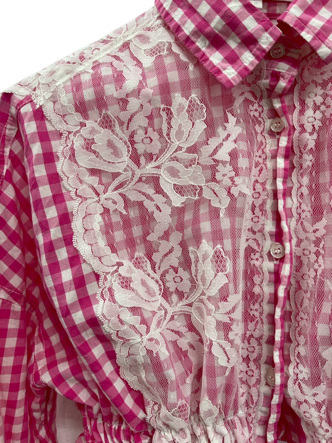 Gingham Lace Shirts　ギンガムチェックレースシャツ RM-［2507-137］