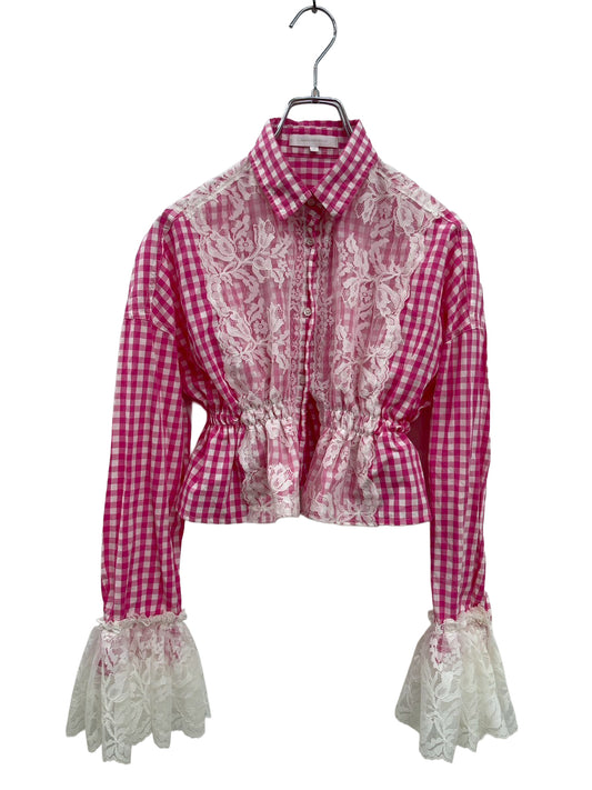 Gingham Lace Shirts　ギンガムチェックレースシャツ RM-［2507-137］
