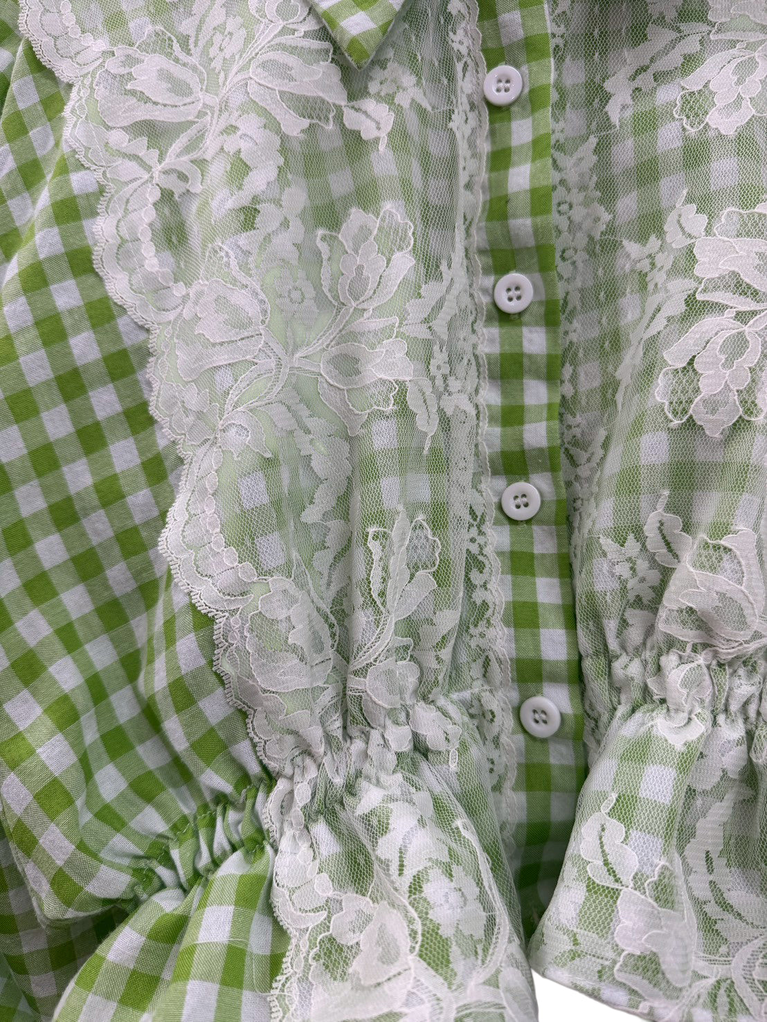 Gingham Lace Shirts　ギンガムチェックレースシャツ RM-［2507-138］