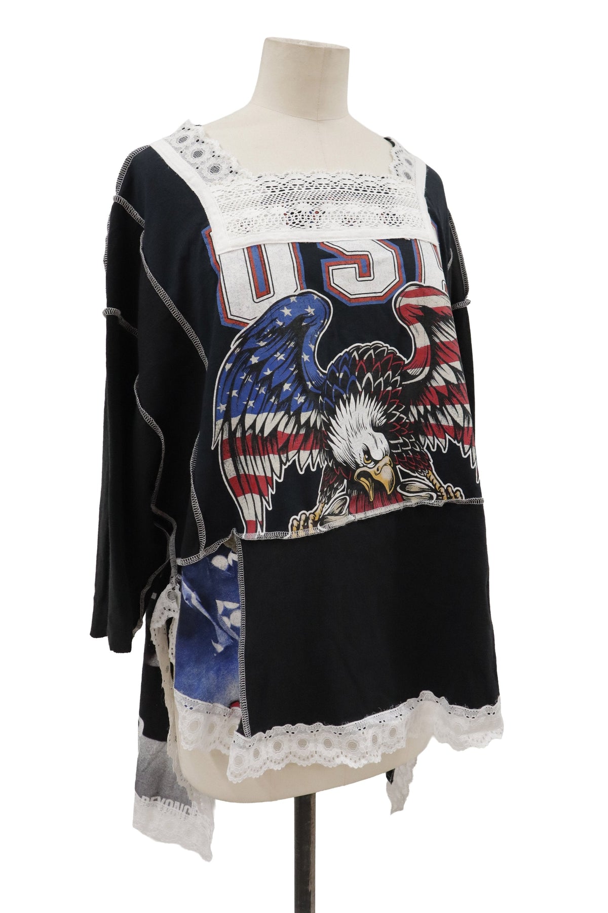 patchwork lace tee/RM-［2608-085］
