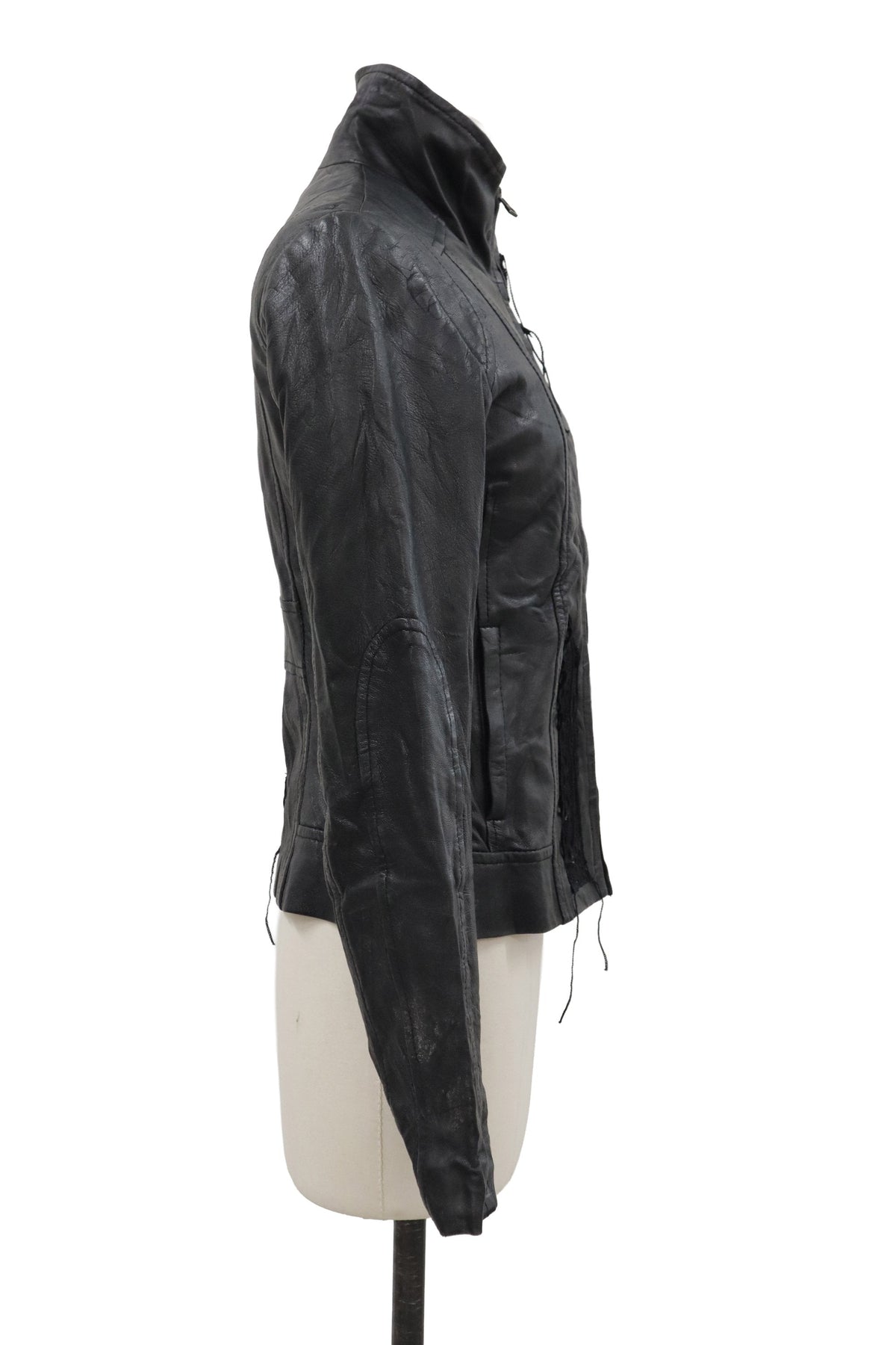 lace leather jacket/RM-［2608-104］