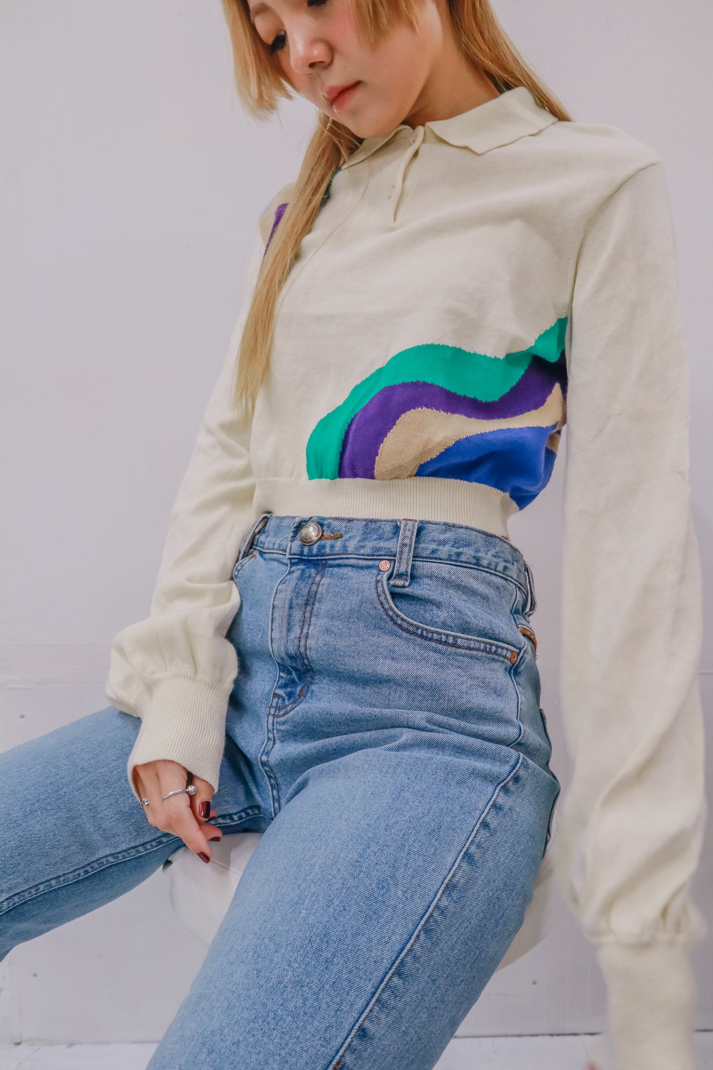 henryneck knit tops/U-［2511-017］