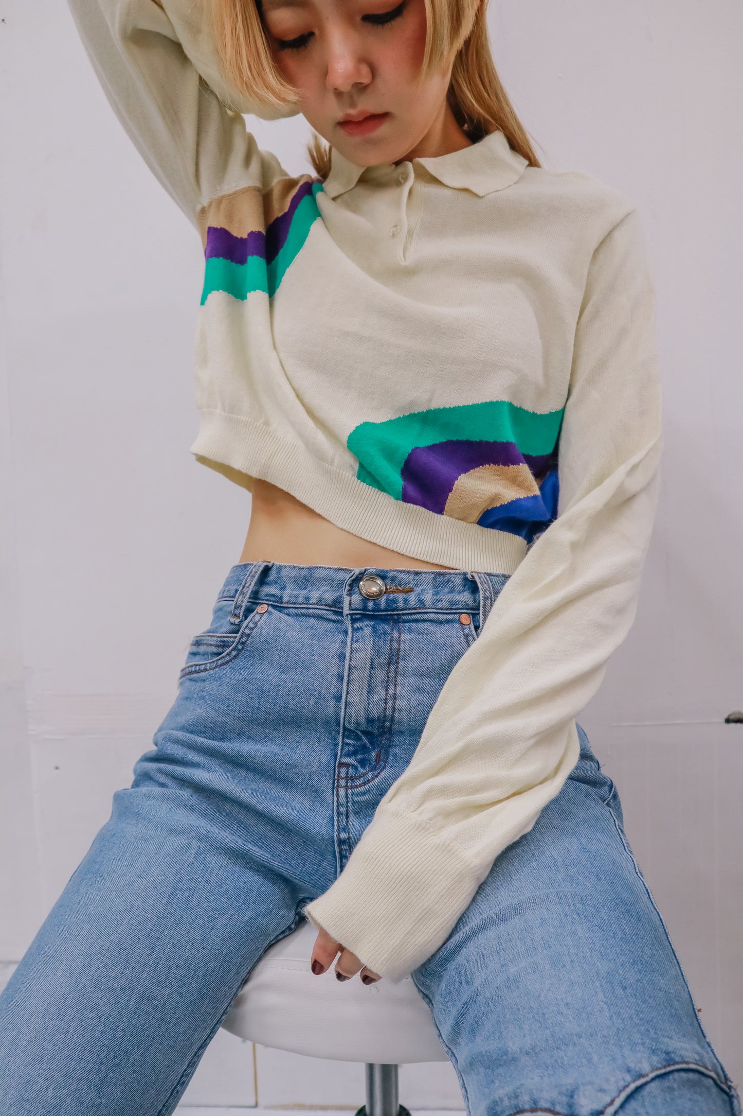 henryneck knit tops/U-［2511-017］