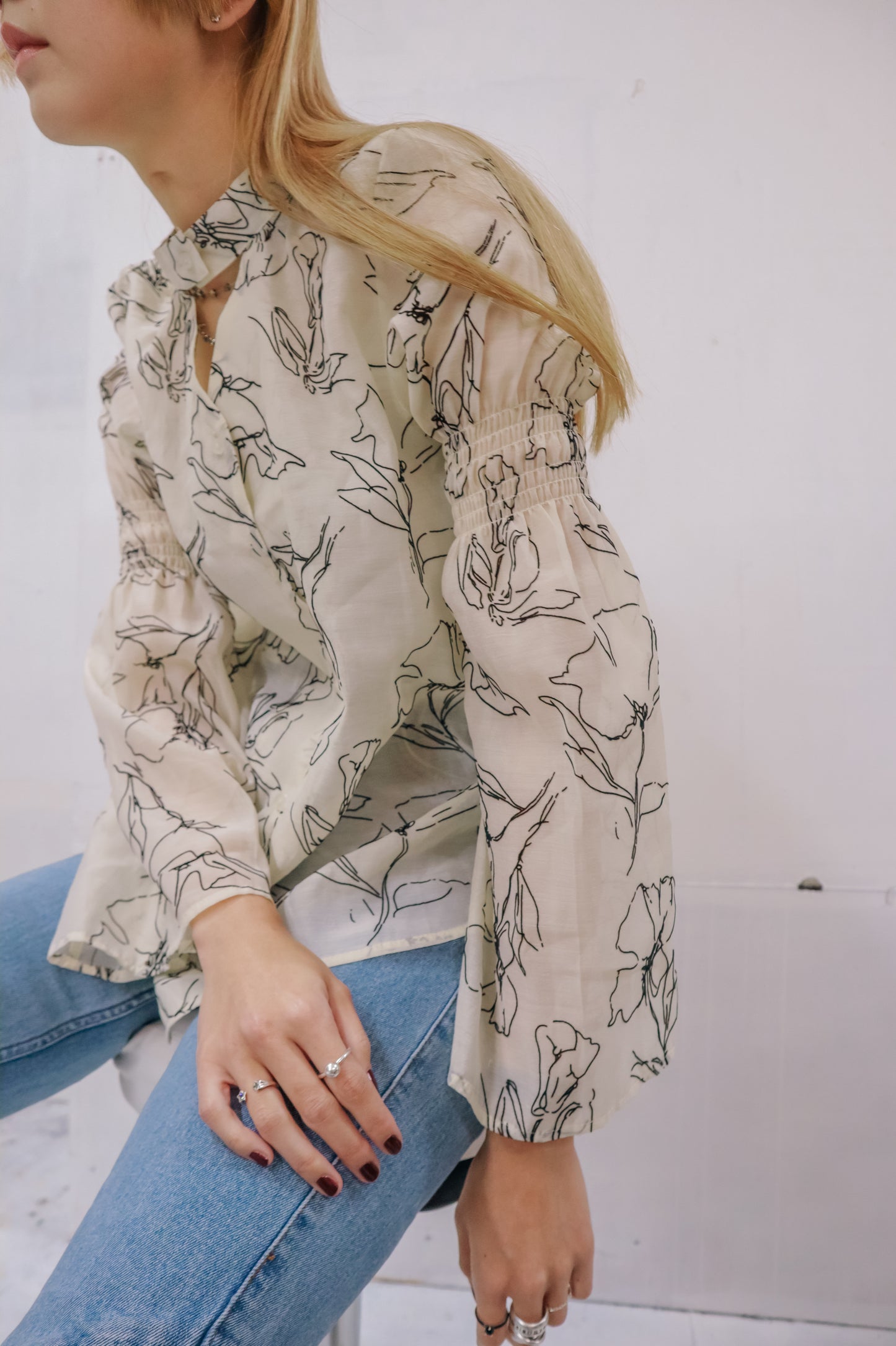 see-through blouse/U-［2511-020］