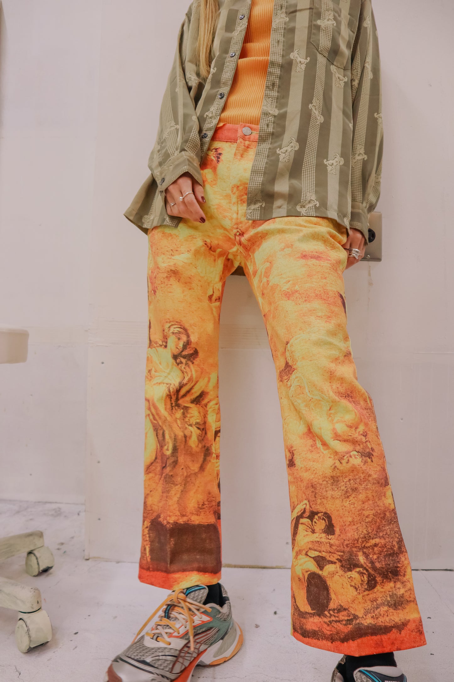 graphic print pants/NV-［2511-099］