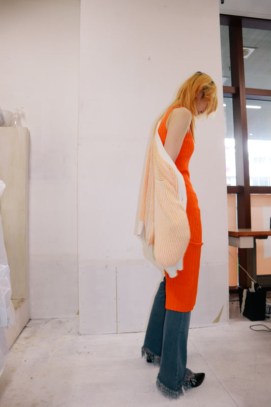 rib knit dress/U-［2511-008］