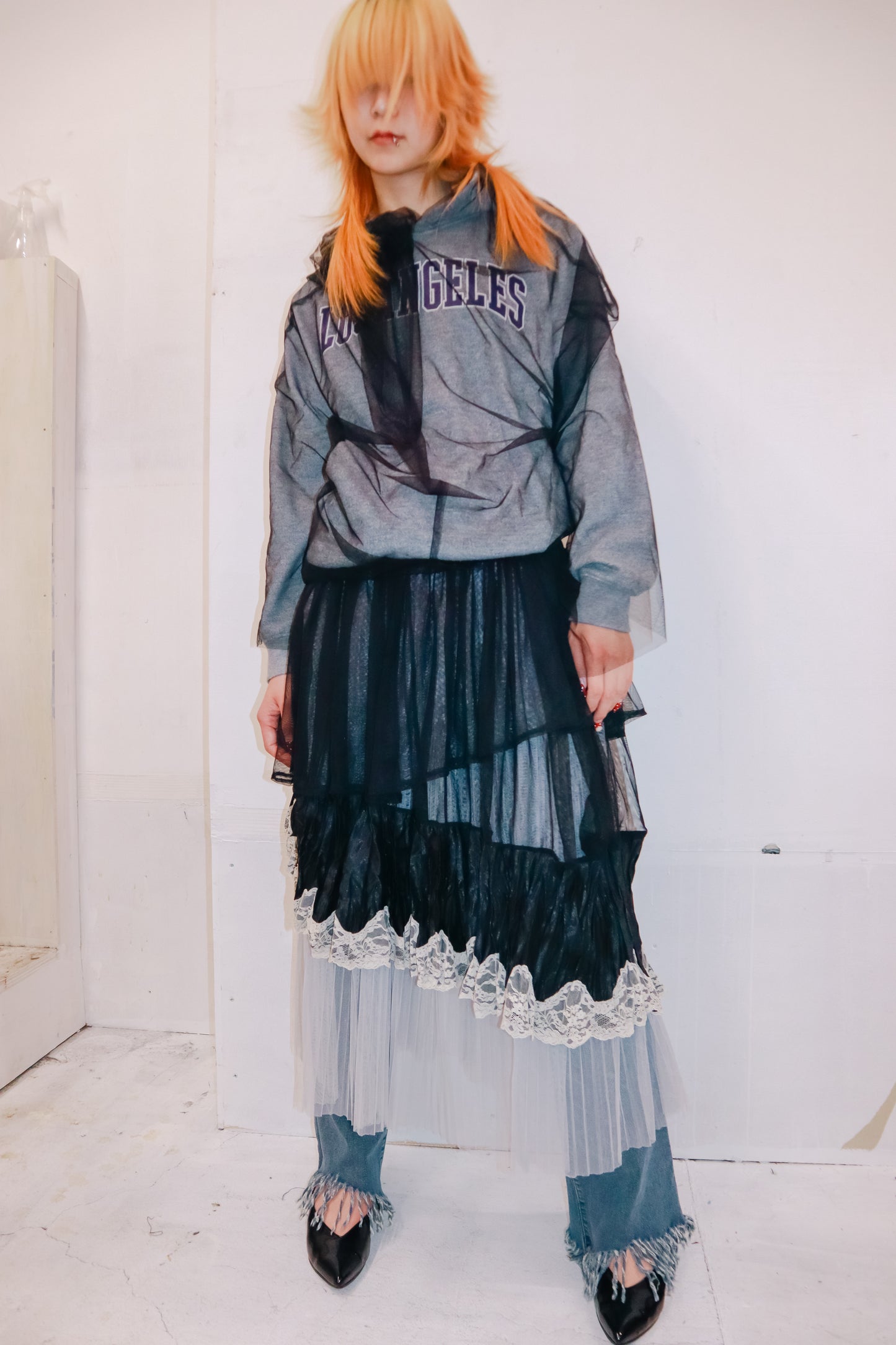 organdy mix hoodie/RM-［2511-018］
