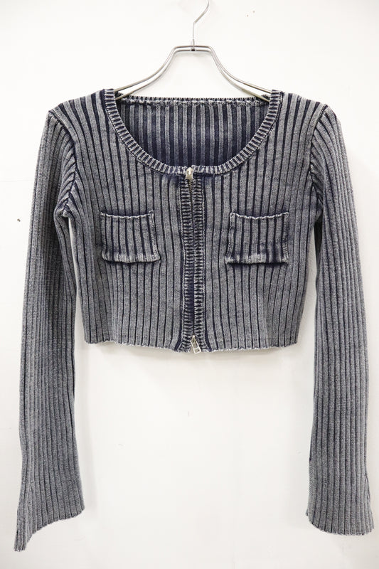 rib knit double ZIP/U-［2603-008］