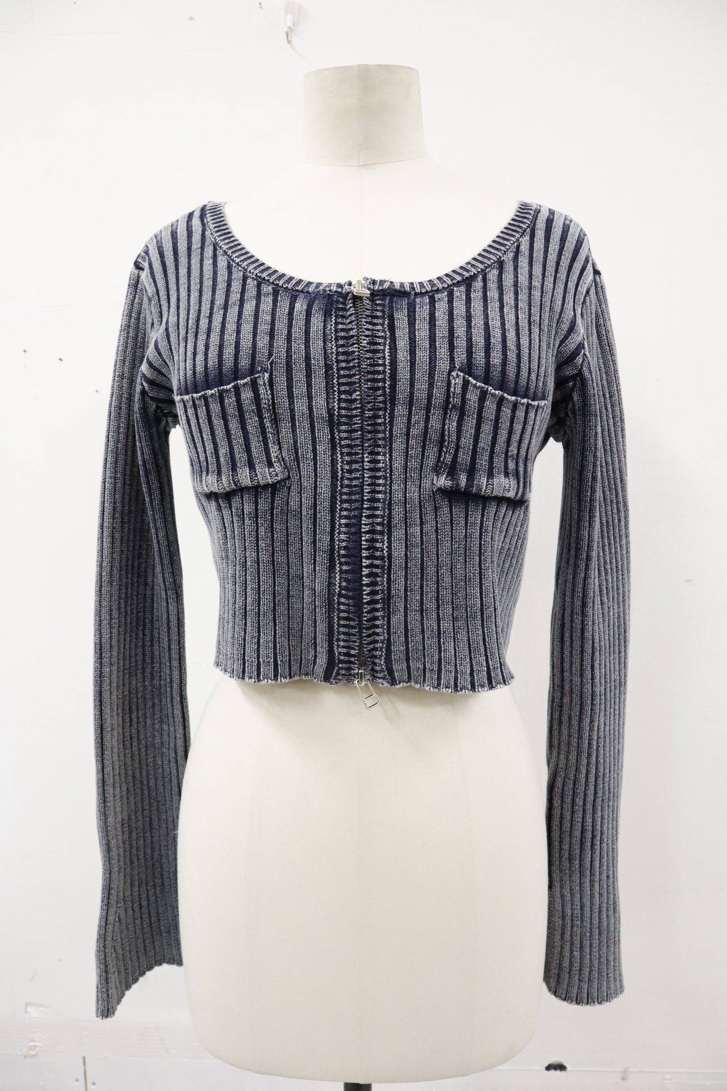 rib knit double ZIP/U-［2603-008］