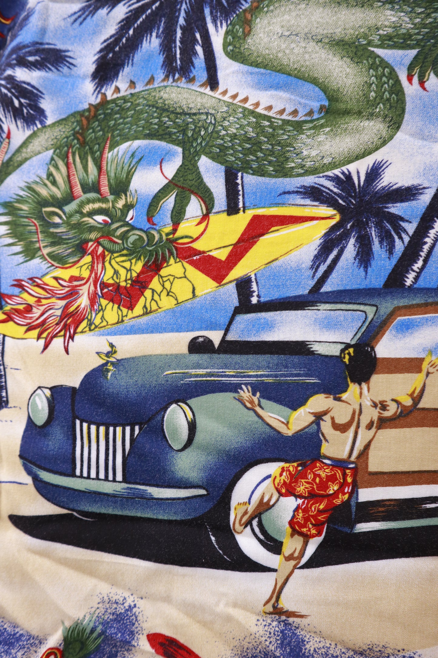 90's RED DRAGON by Kennington Hawaiian shirt/NV-［2511-121］