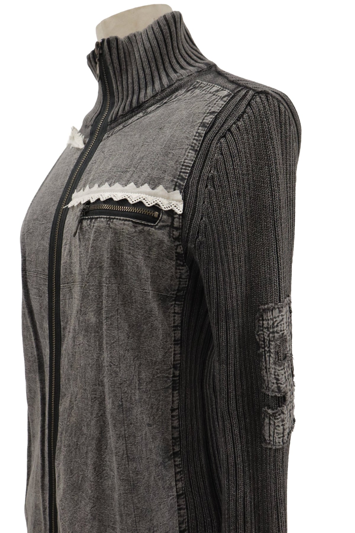 rib knit zip outer/RM-［2608-038］
