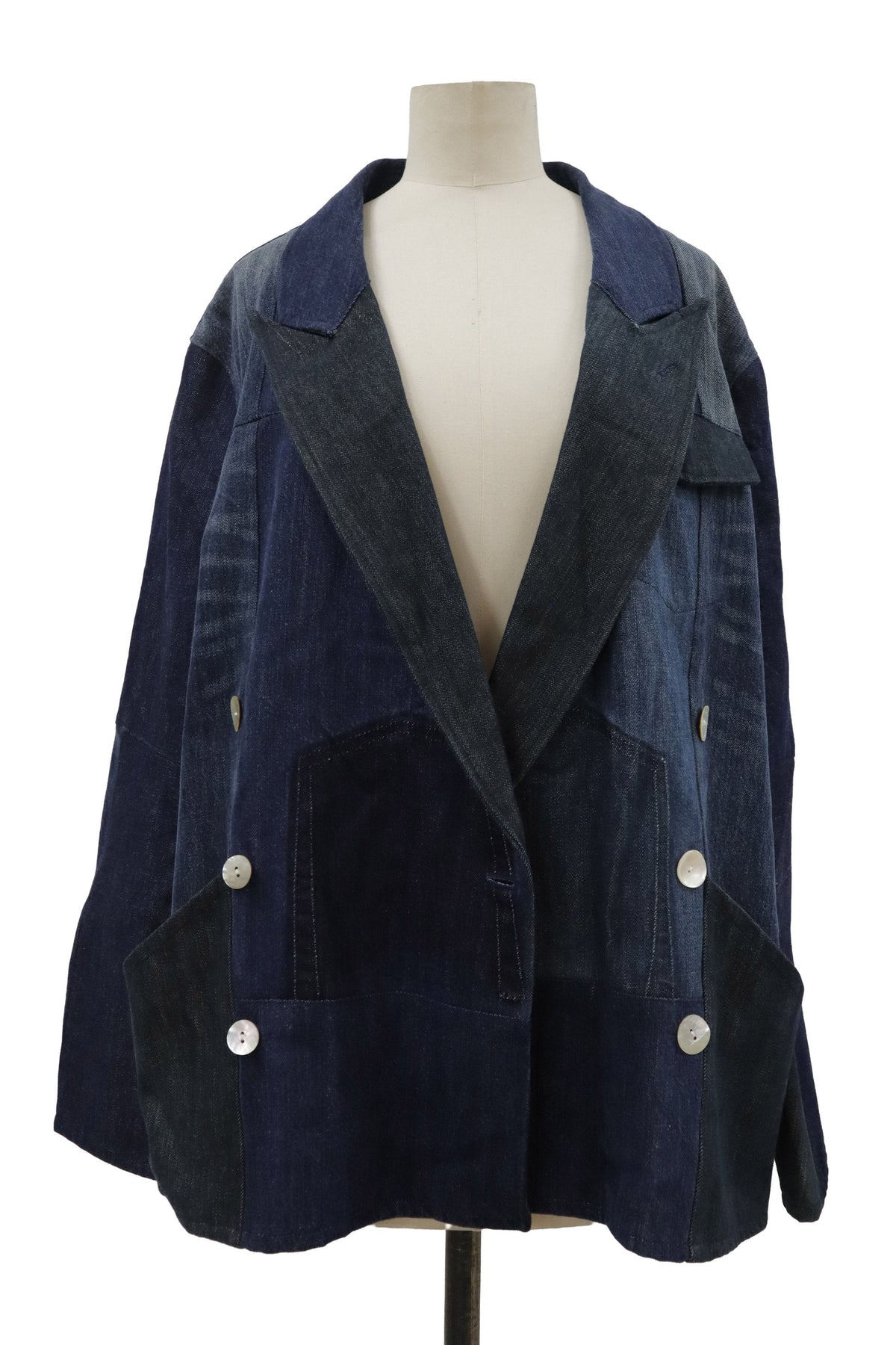 patchwork denim jacket/RM-［2608-096］