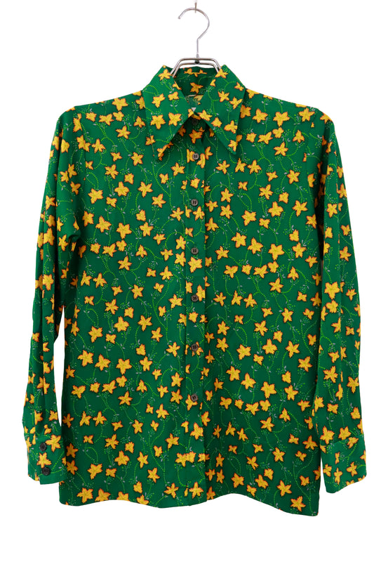 print polyester shirt/NV-［2511-055］