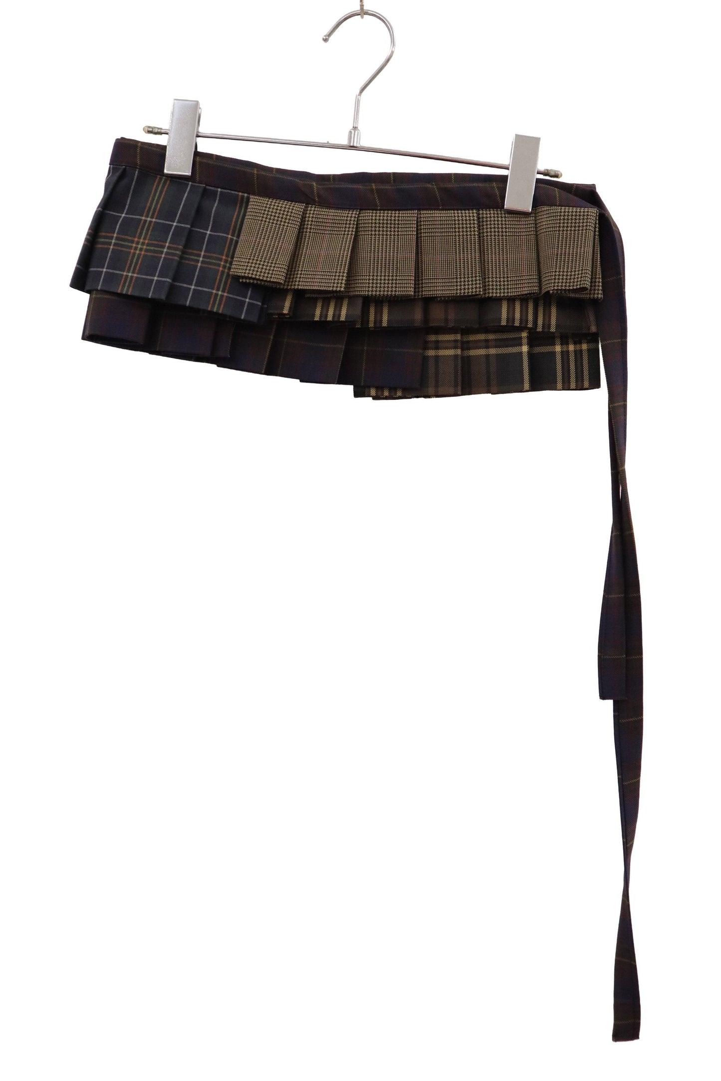 plaid tiered mini skirt/RM-［2607-051］