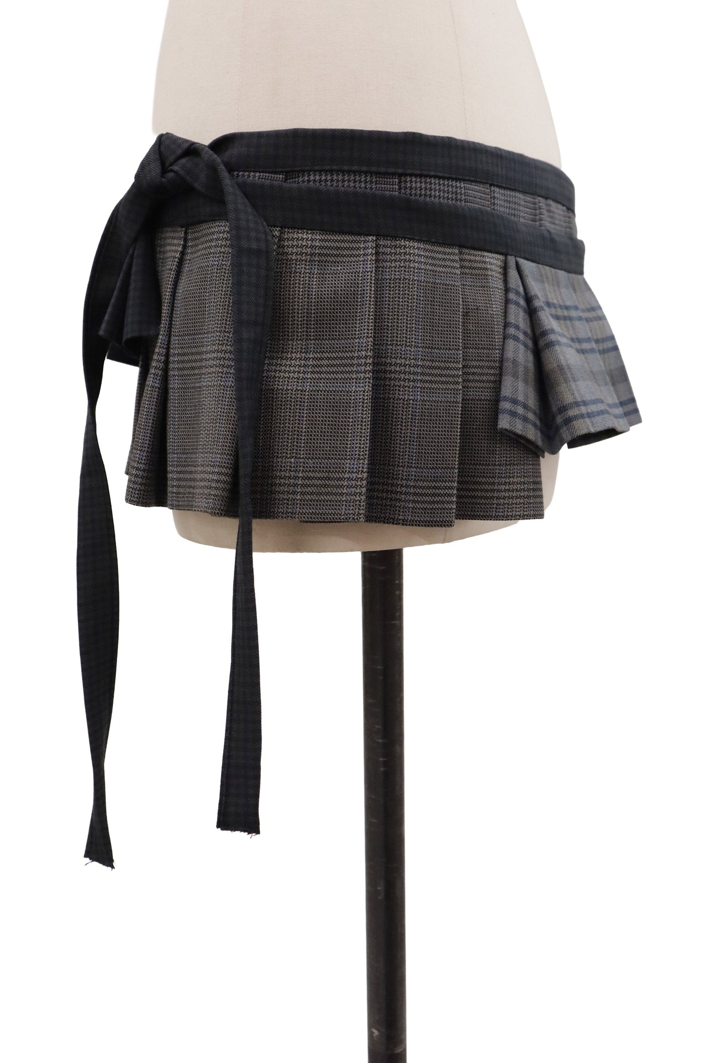 plaid tiered mini skirt/RM-［2607-049］