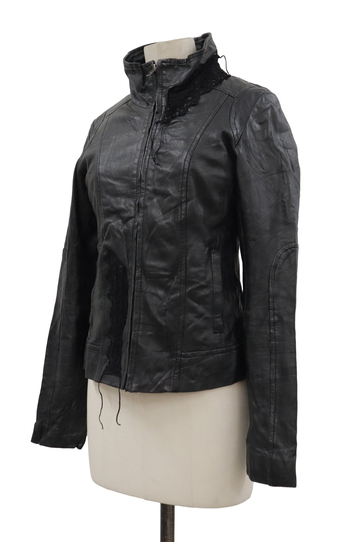 lace leather jacket/RM-［2608-104］